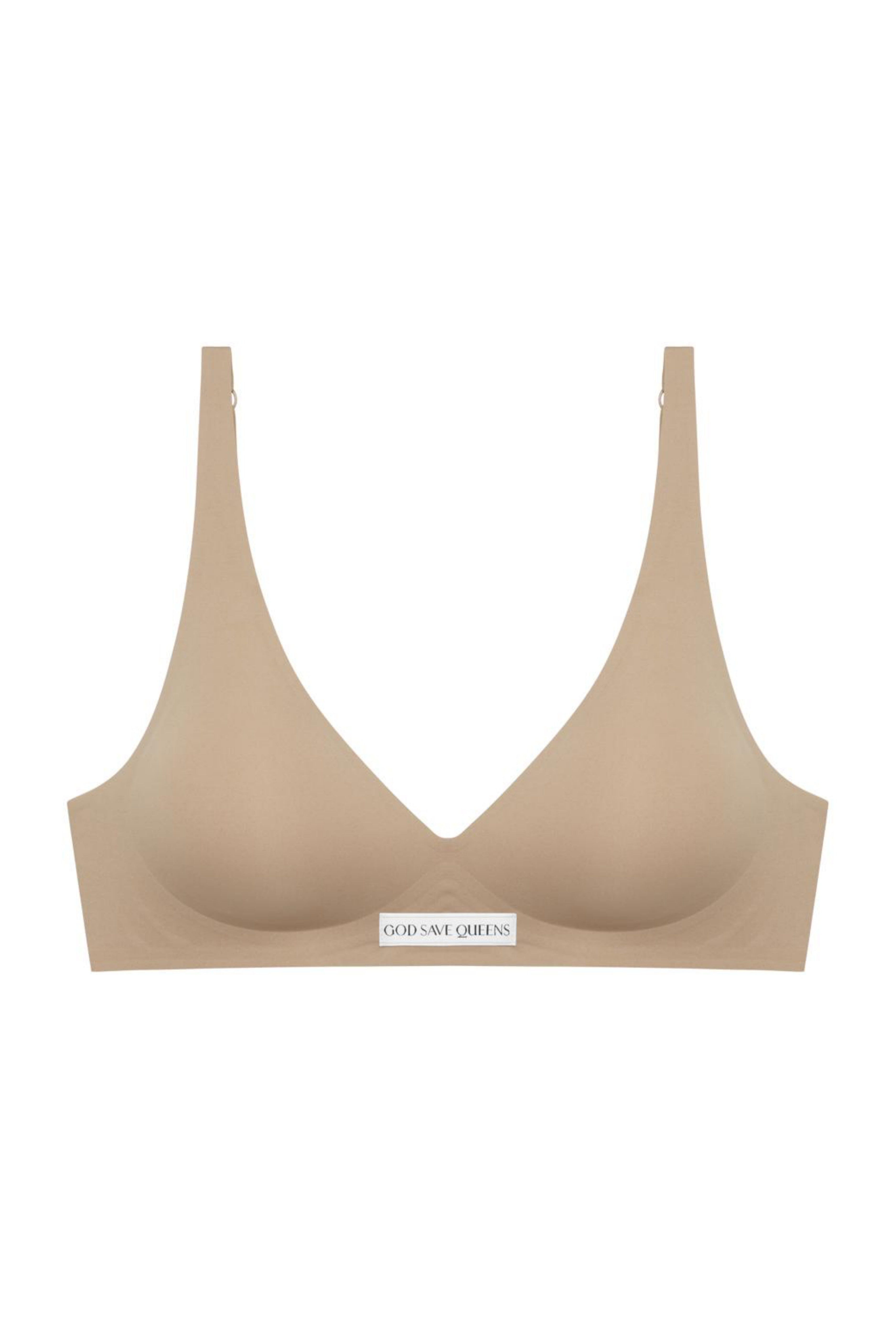 God Save Queens Women's Neutrals Second Skin Push Up Bralette Mocha In Brown