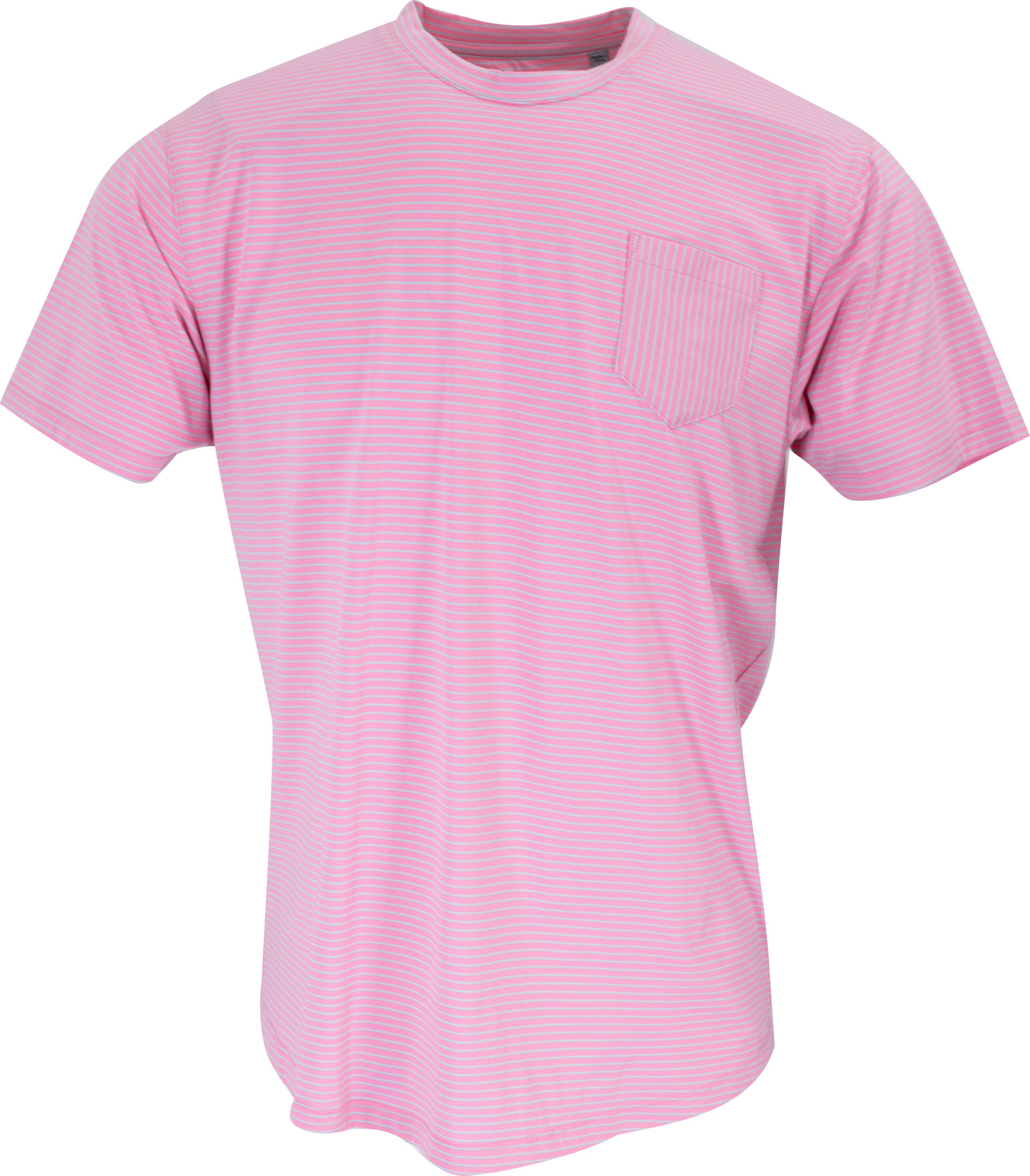 Shop Lords Of Harlech Men's Blue / Pink / Purple Tate Pink Stripe Crew Neck Tee In Blue/pink/purple