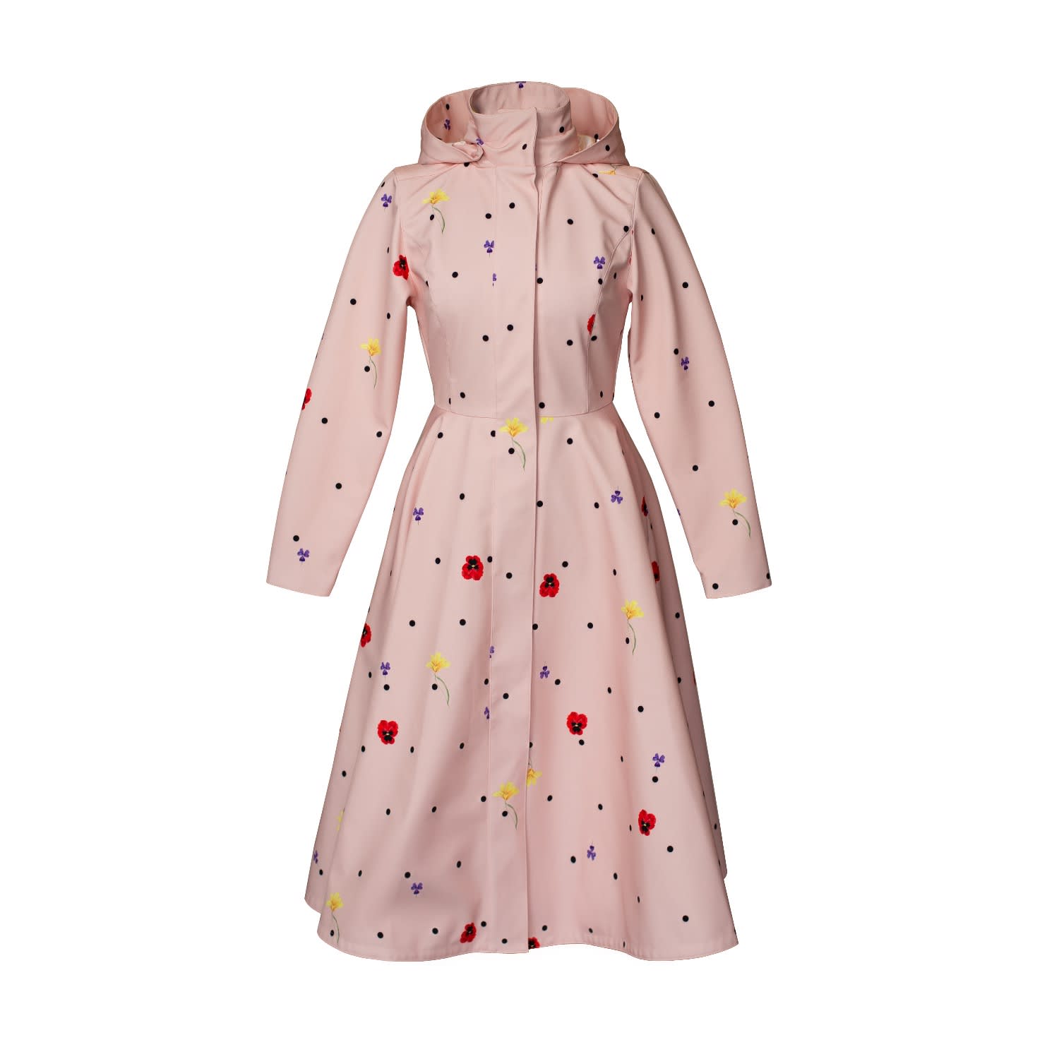 Fitted & Flared Coat With A-Line Skirt In Pink: Cotton Candy