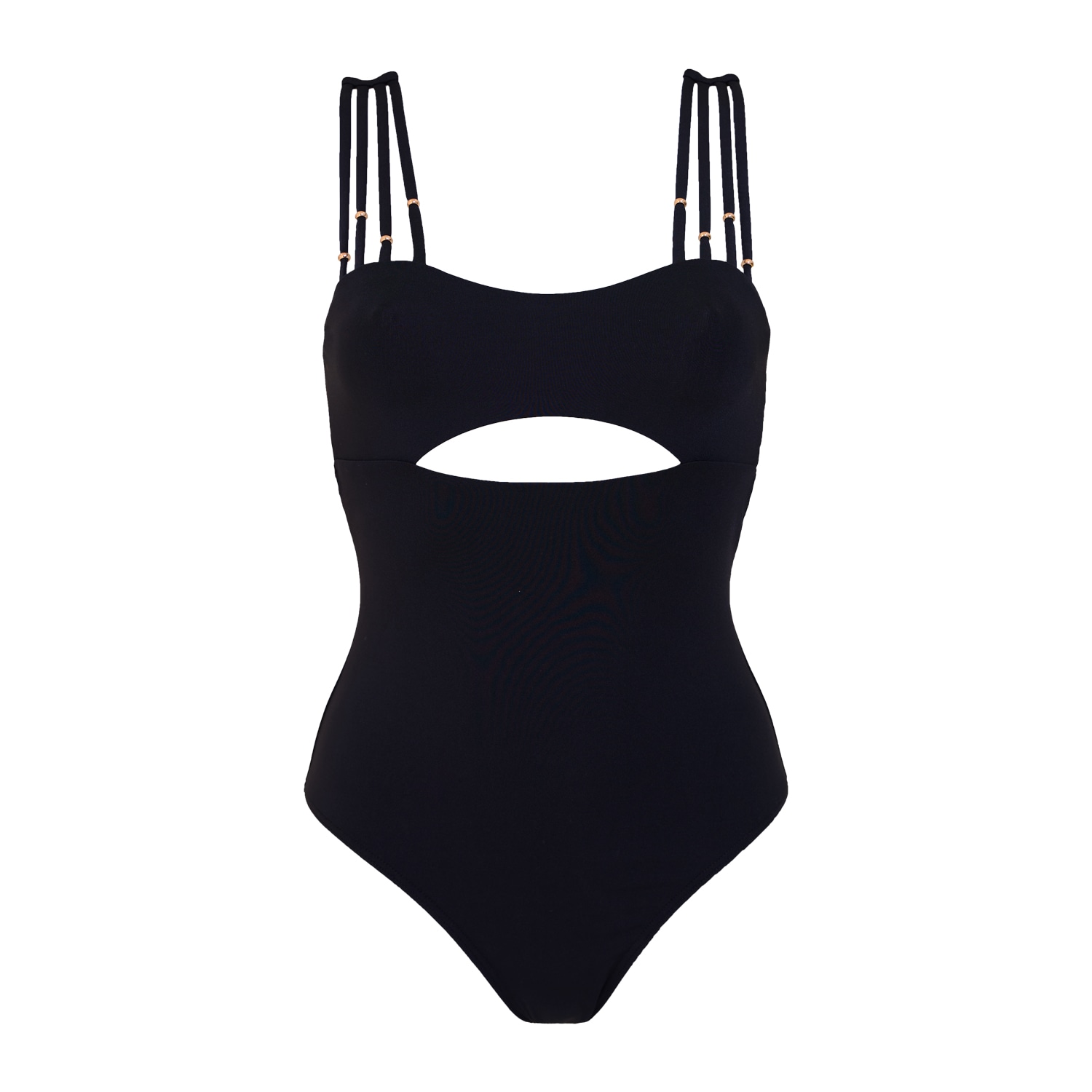 Aulala Paris Women's Black The Modern Muse One Piece Swimsuit With Wide Beaded Strap In Black