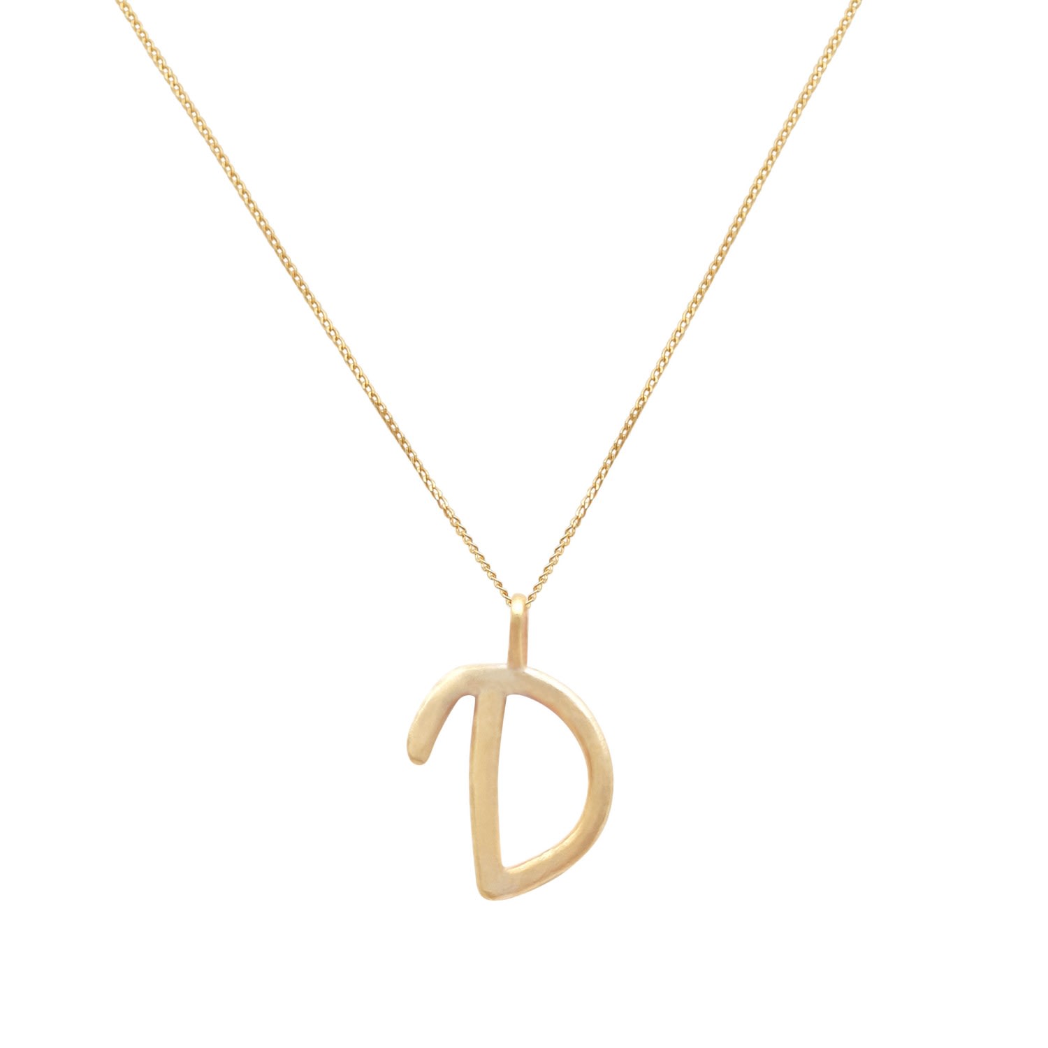 Lily Flo Jewellery Women's Solid Gold Letter D Pendant Necklace