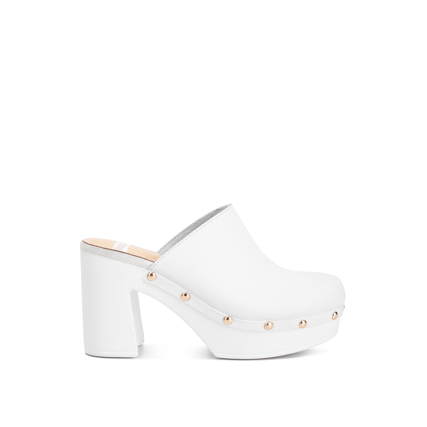 Rag & Co Benji Recycled Leather Clogs In White In White