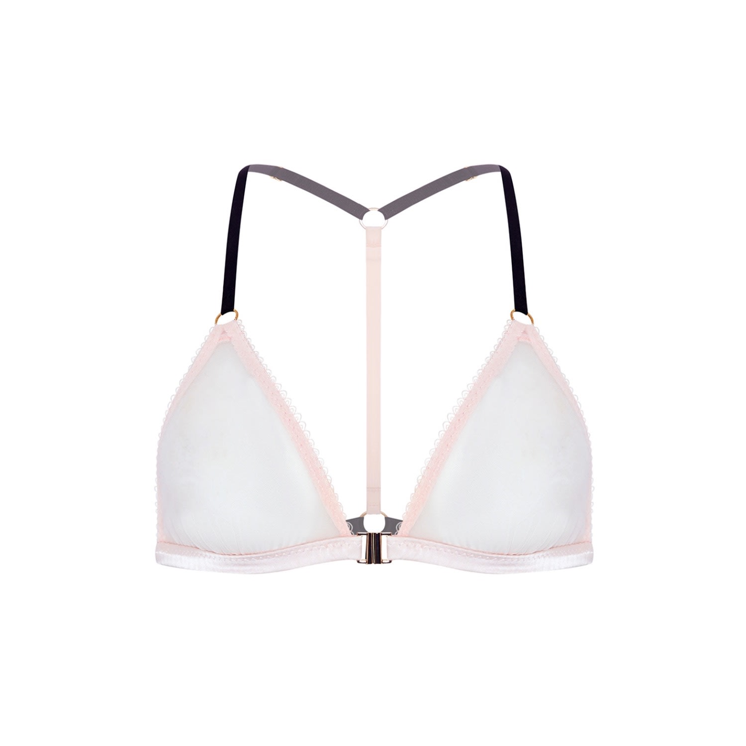 Vivi Leigh London Women's Pink / Purple Soft Mesh Triangle Bralette-blush Pink In Pink/purple
