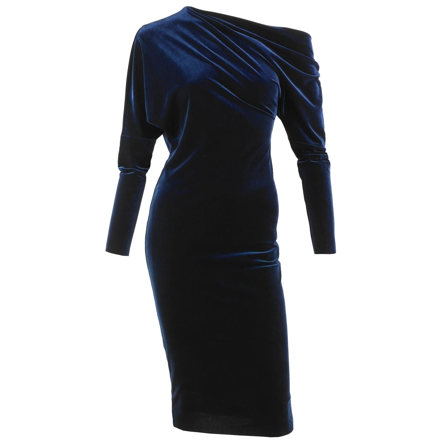 midnight blue velvet dress