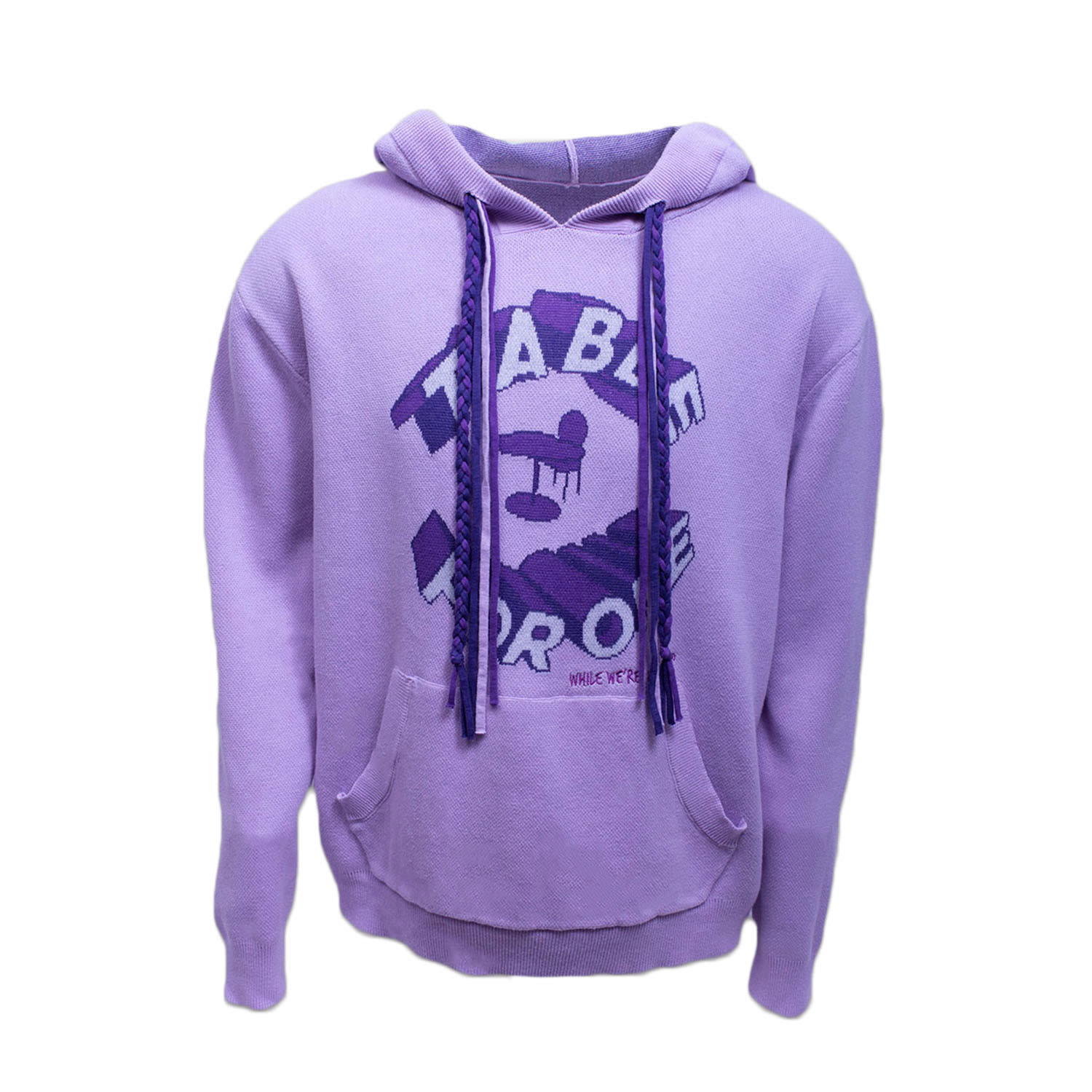 While We're Awake Women's Purple Lilac Knit Hoodie