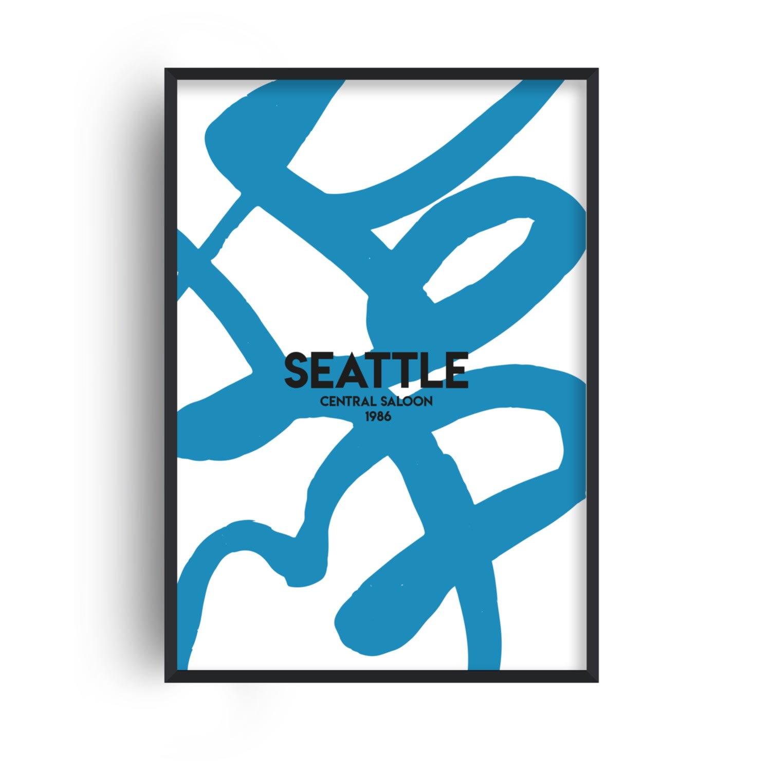 Fanclub Blue Exclusive Seattle Abstract Giclée Art Print A2 In Blue