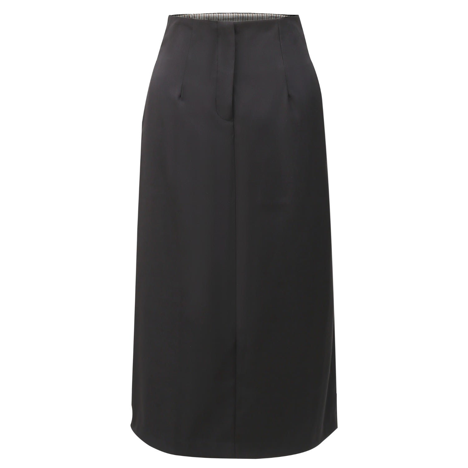 Smart And Joy Women's Black Trapeze Skirt With Open Back Panel In Black