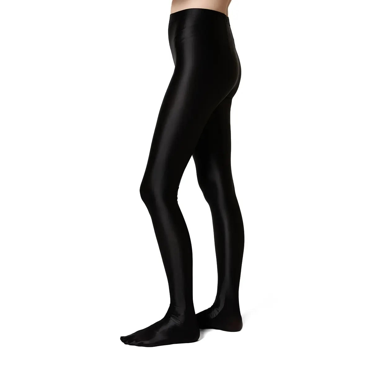 Stems Men's Black Slick Gloss Tights In Black