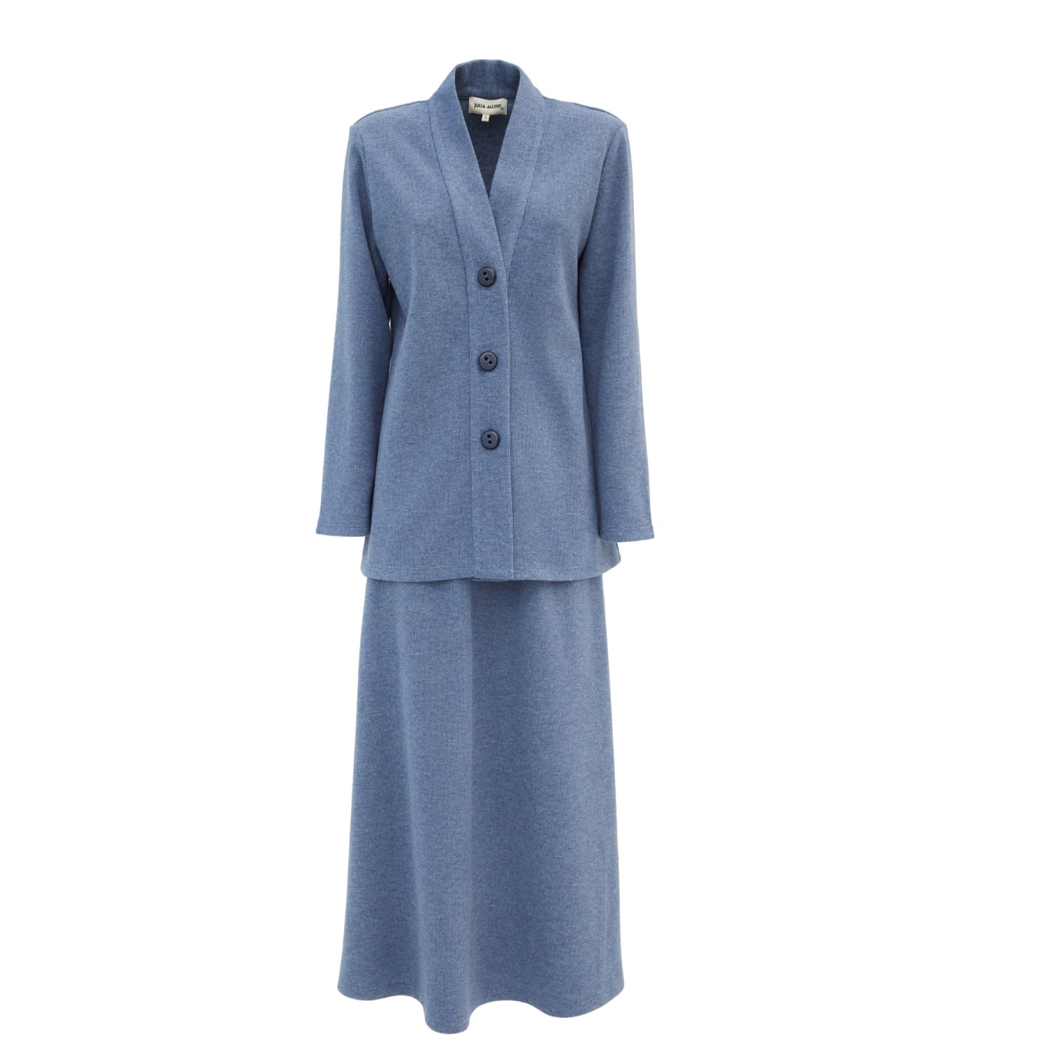 Women’s Wooly Two-Piece Suit Cardigan & Skirt Pale Blue Extra Small Julia Allert