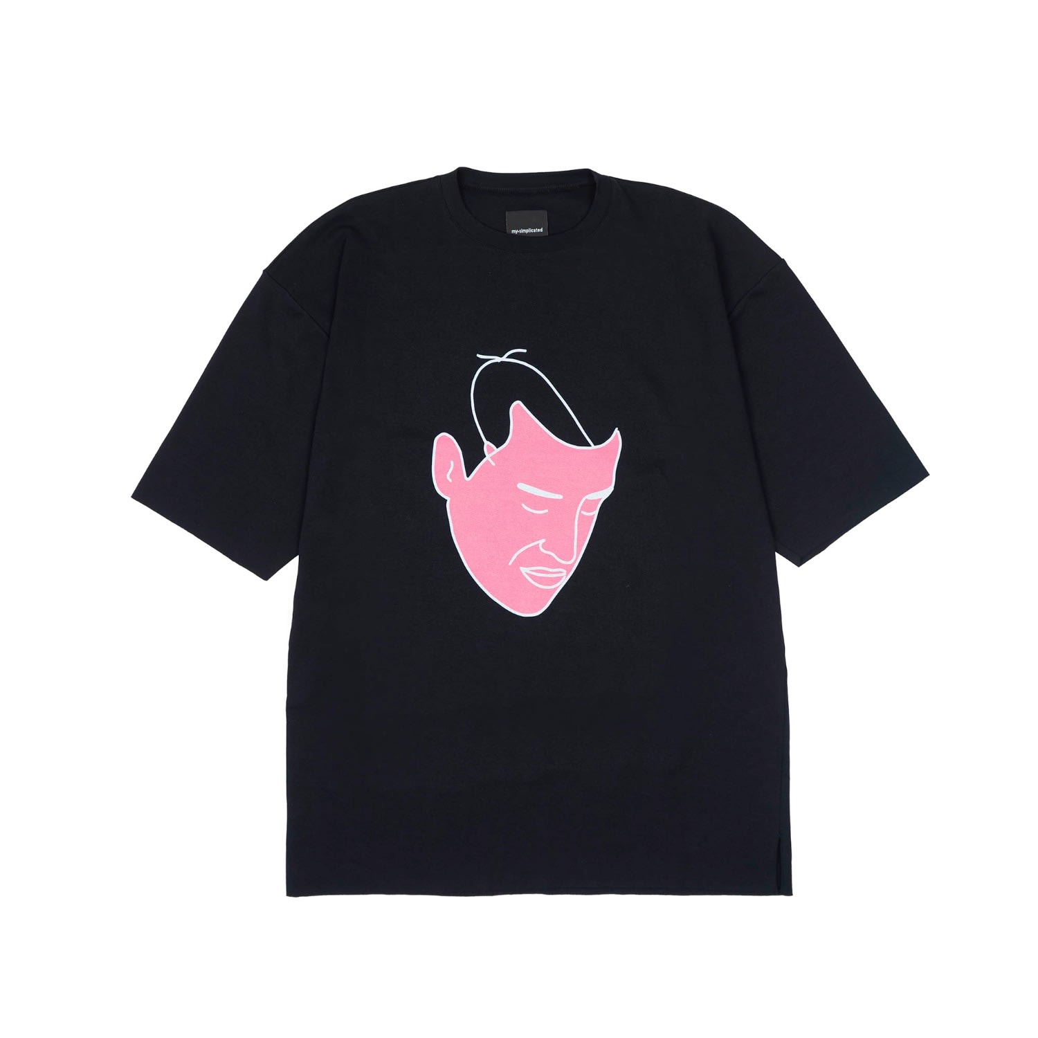 Women’s Black / Pink / Purple Oversized Black T-Shirt With Pink Mask Design W Small Mysimplicated