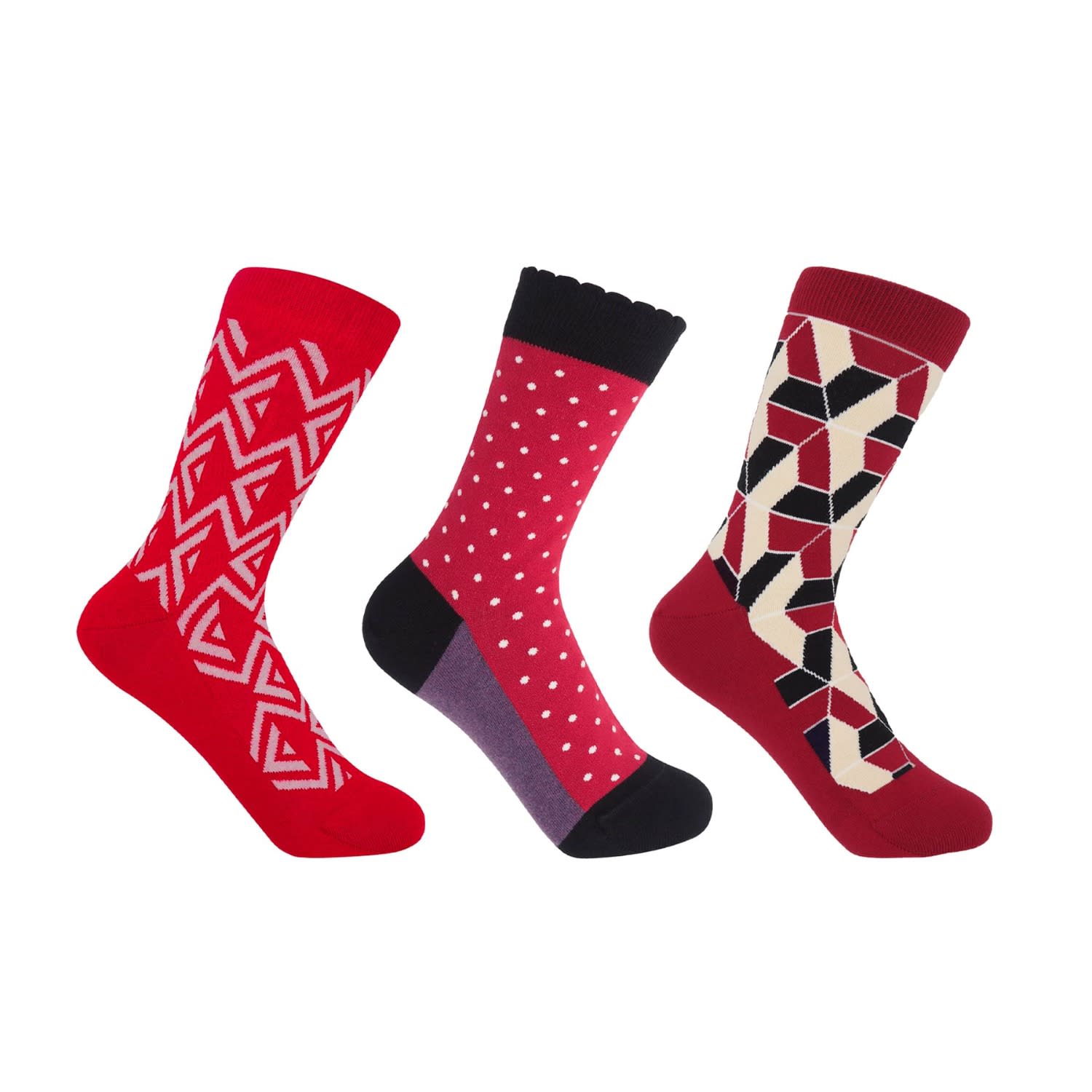 Peper Harow - Made In England Red Women's Organic Socks Bundle – Burgundy