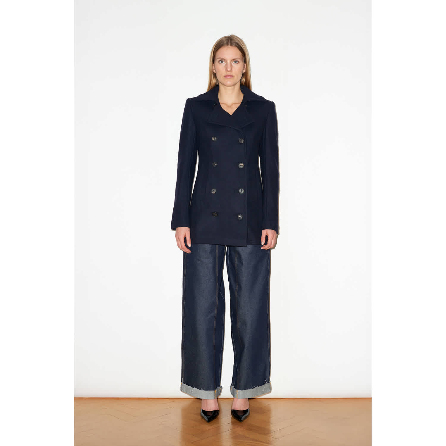 Women's Pea Coat Navy | Hegarty | Wolf & Badger