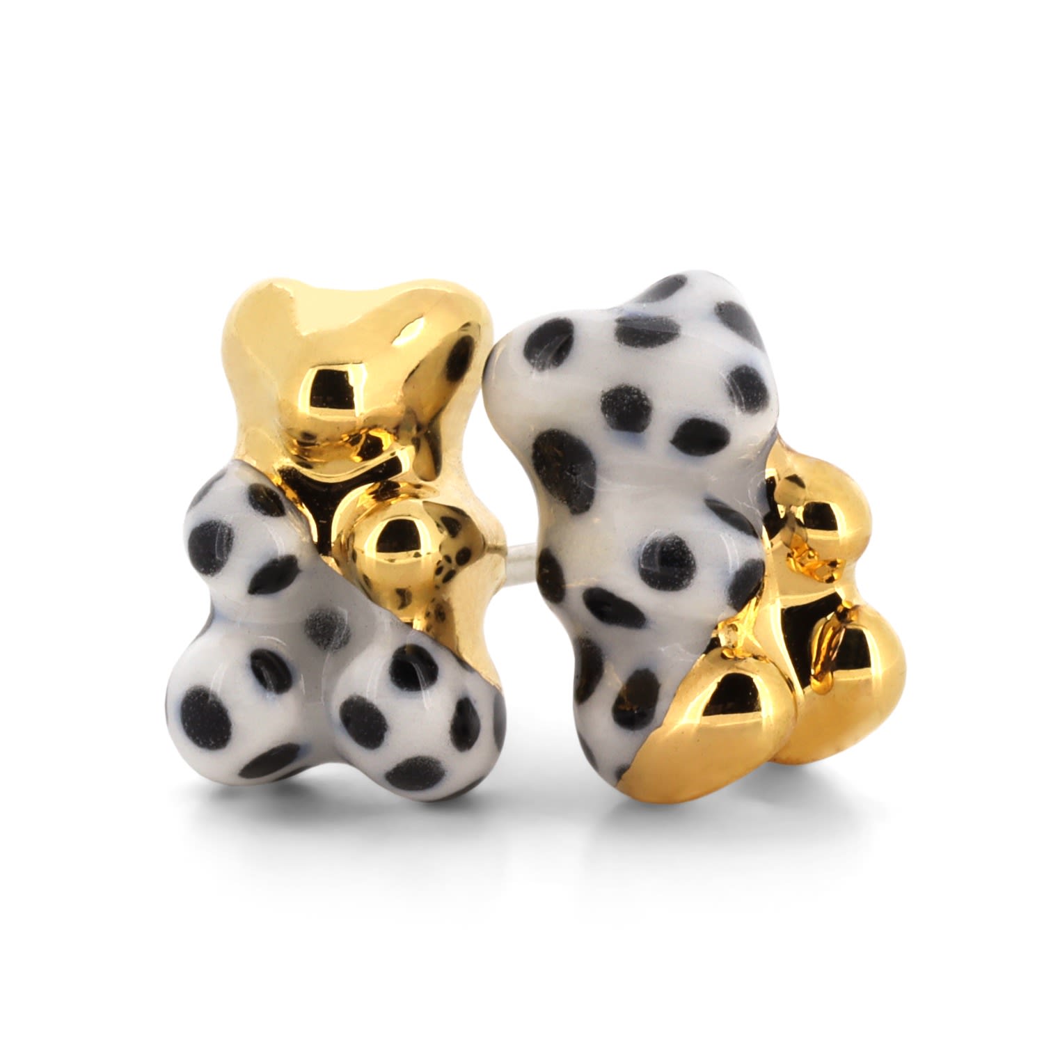 Women’s Tiny Polka Dot Gummy Bear Studs - Covered In Gold Cj314