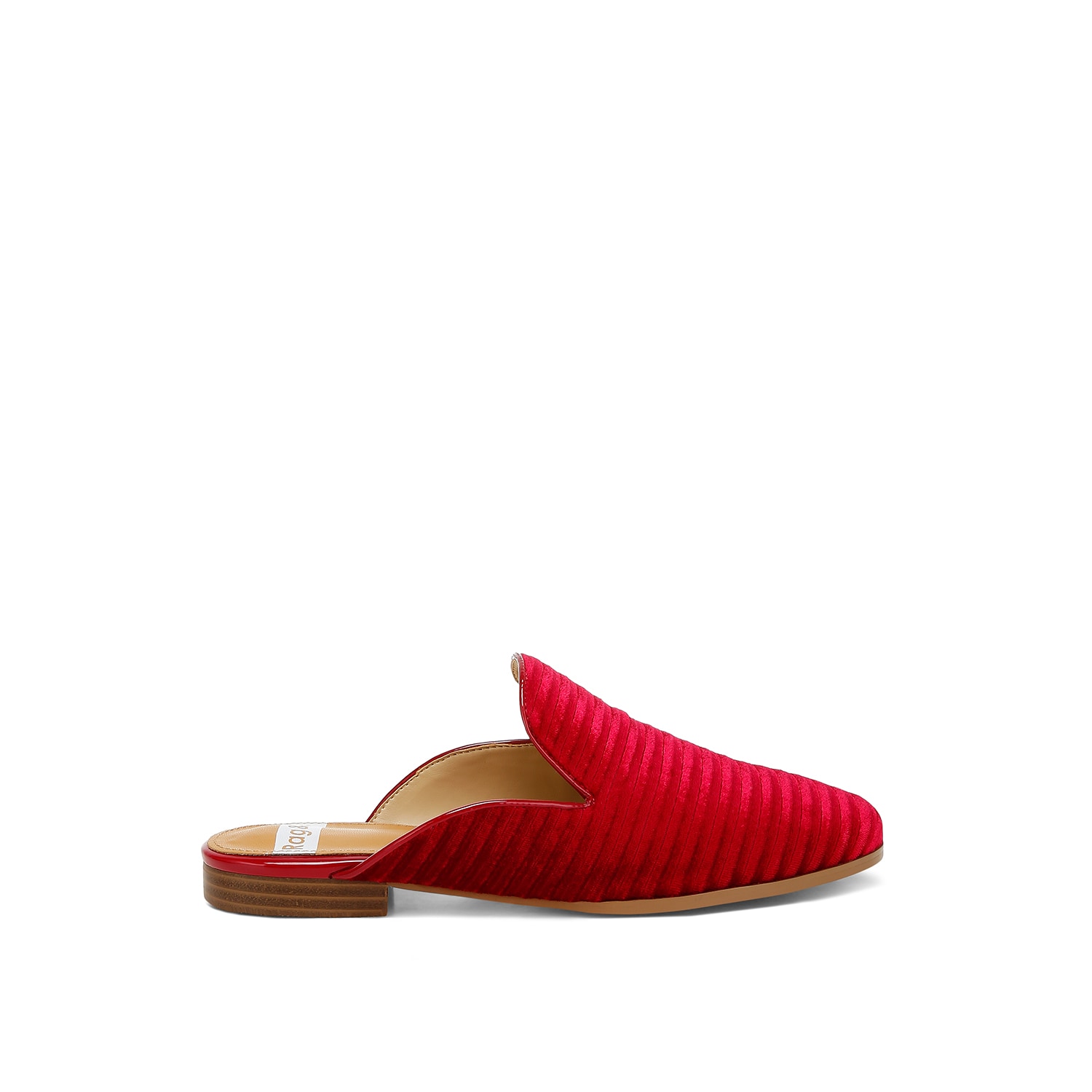 Rag & Co Women's Ouzini Velvet Textured Slip On Mules In Red In Red