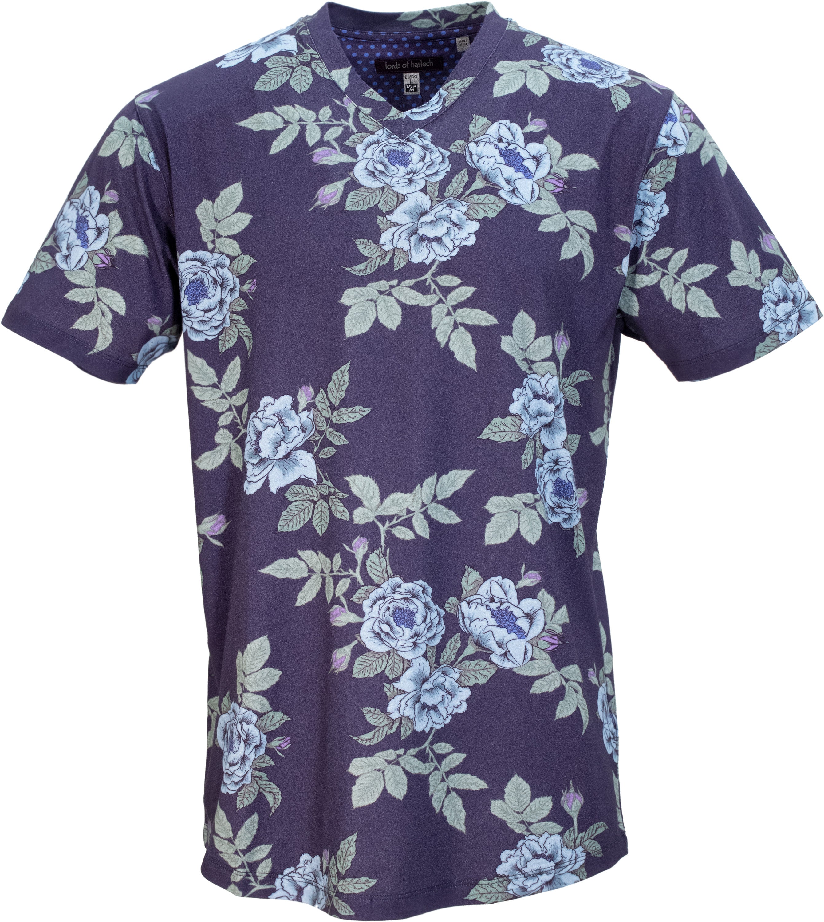 Men’s Blue Maze Floating Forna V-Neck Tee In Skipper Extra Large Lords of Harlech