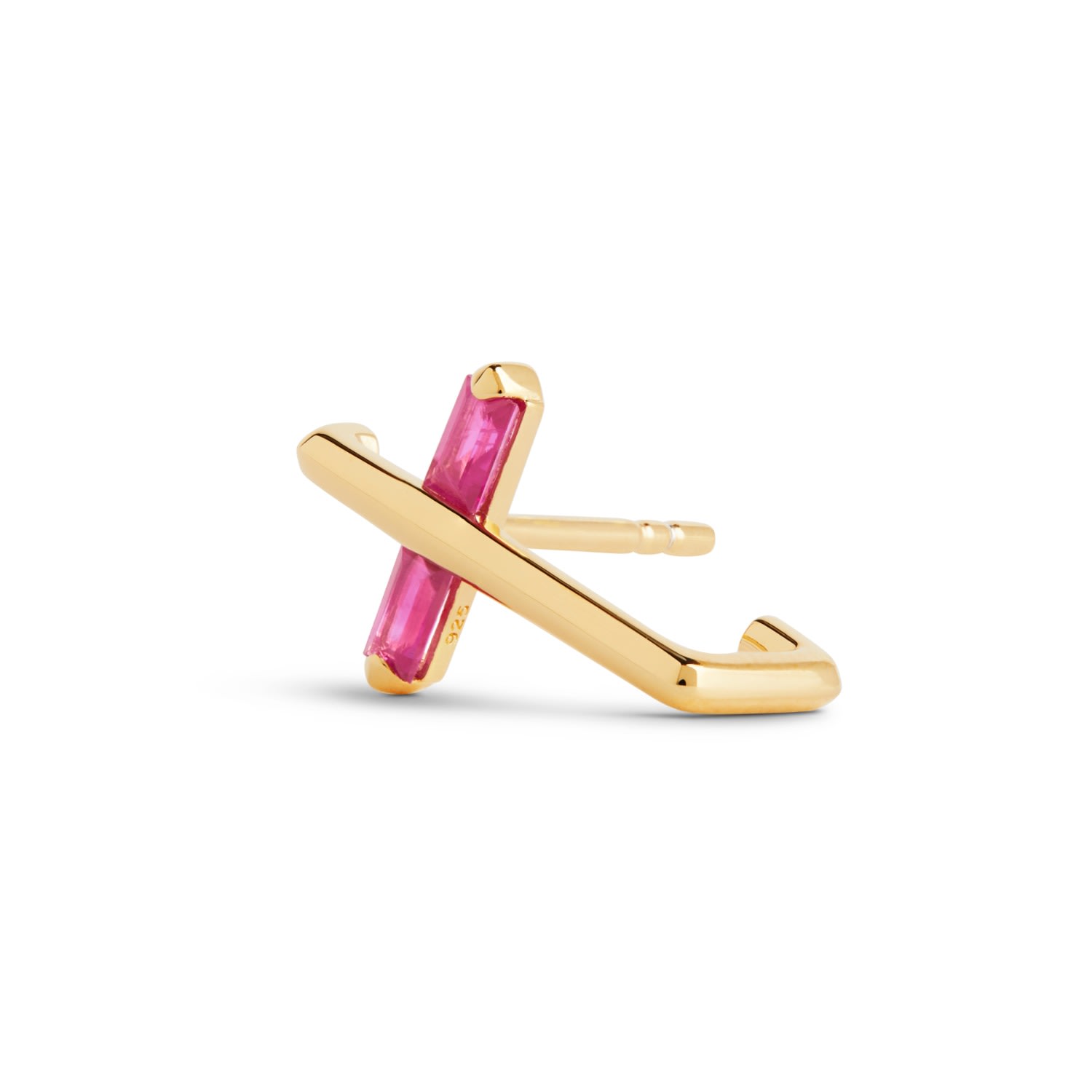 Kasun Women's Angel Kiss Earring - July - Ruby - Gold Vermeil