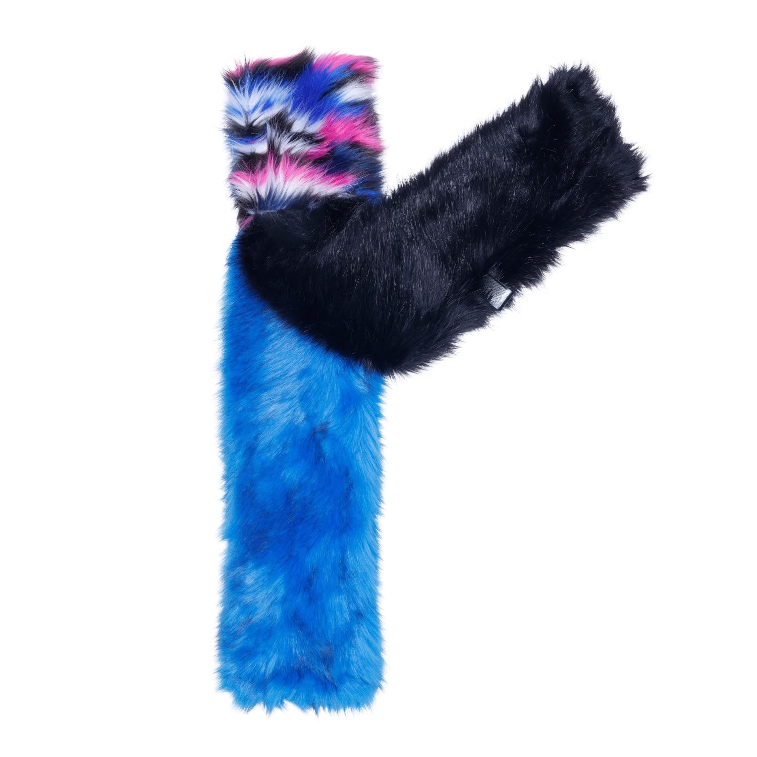 Vaseghia Women's Blue / Pink / Purple Neon Cascade Vegan Faux Fur Scarf In Multi