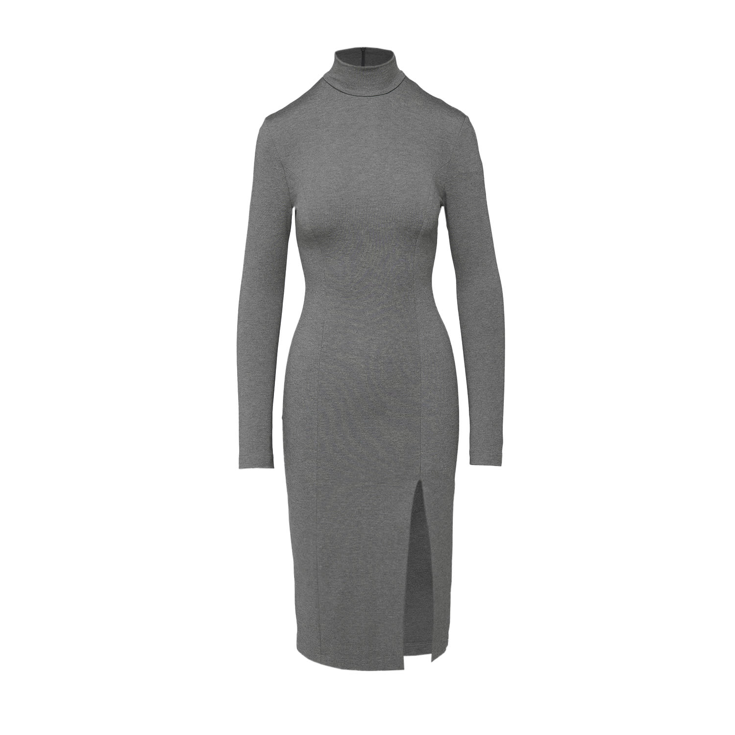 Mandragora Women's Elegant Fitted Viscose Knee-length Dress – Laurell Grey In Grey