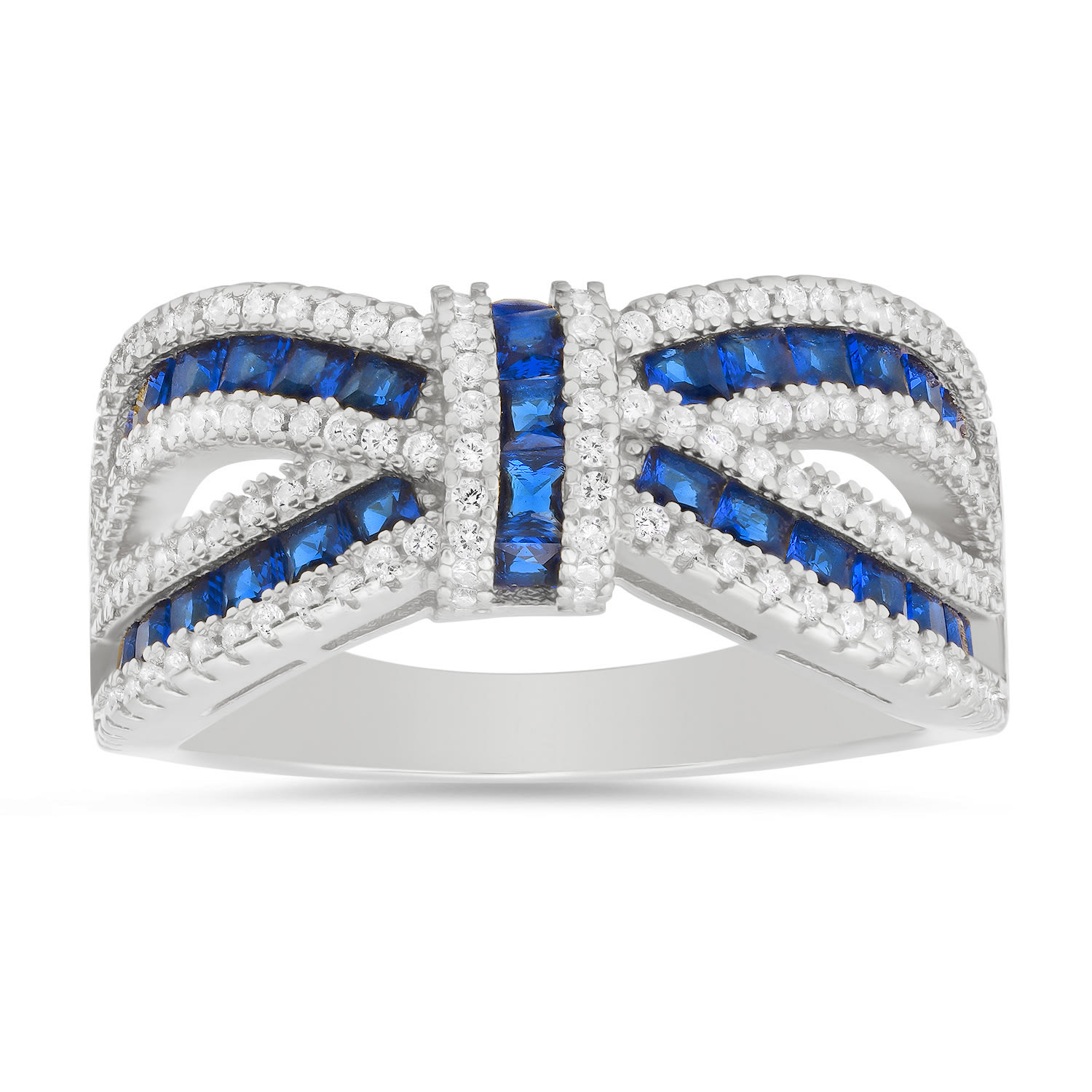 Kylie Harper Women's Sterling Silver Sapphire Love Knot Ring