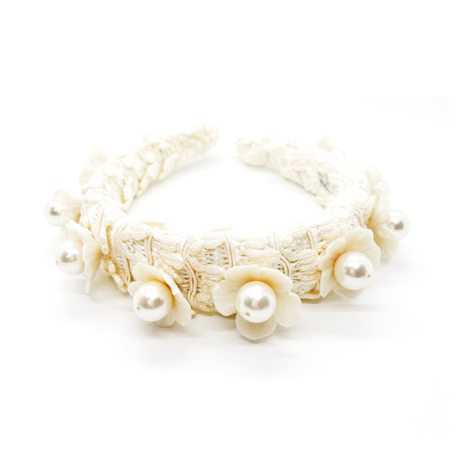 Women’s White Bloom Handmade Headband Adiba