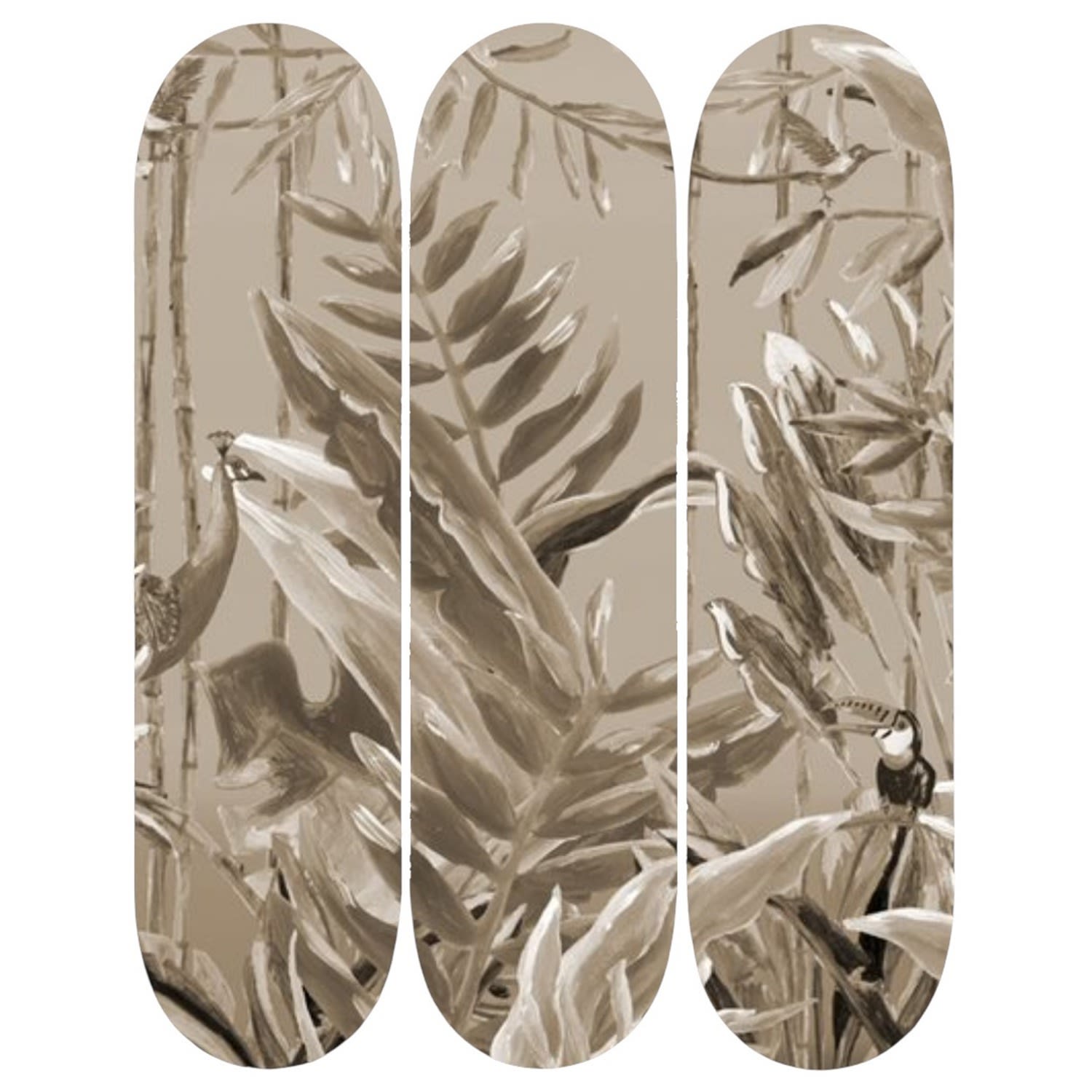 Skateboard Decks Wall Decor Jungle Forest Sepia Set Of Three Catchii