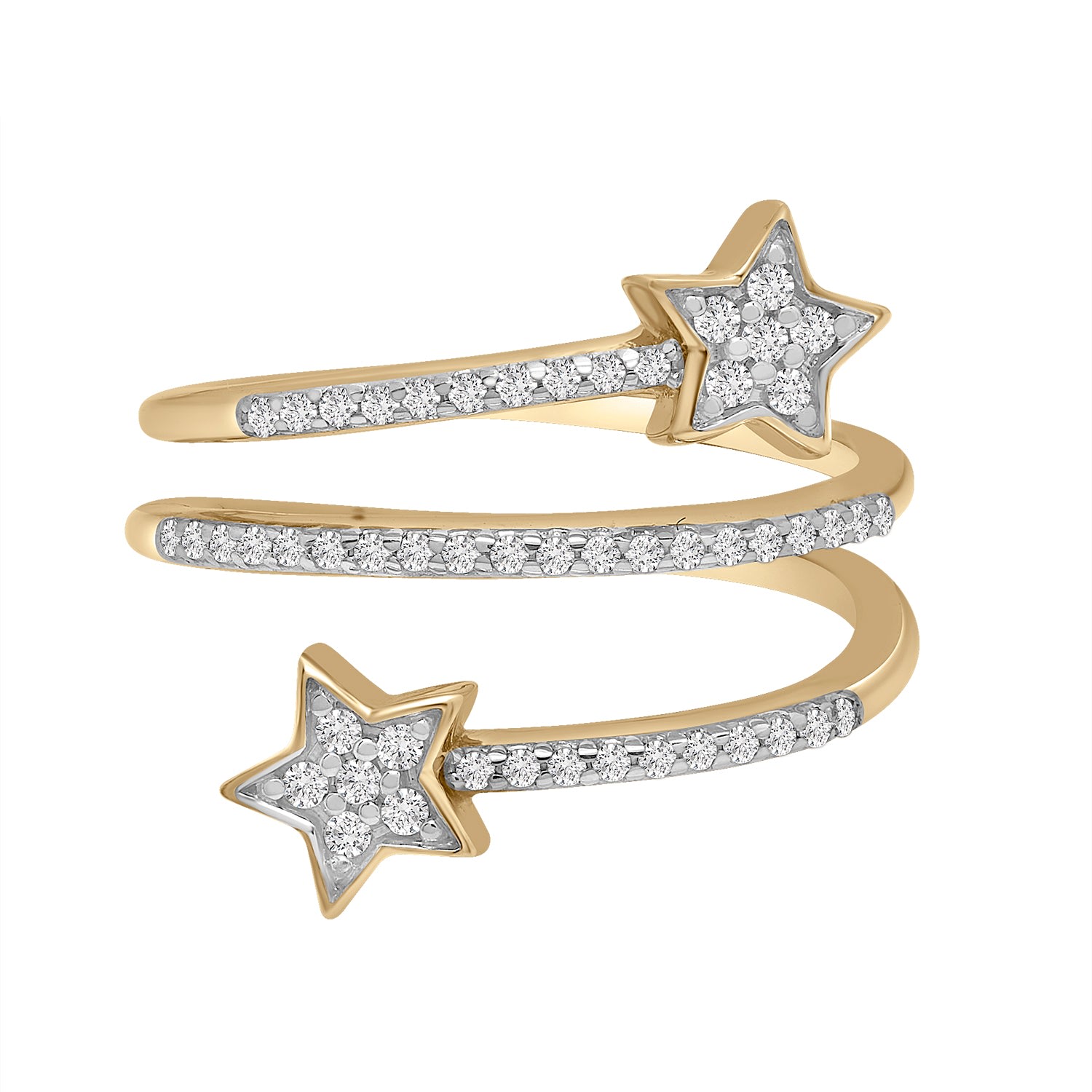 Miki & Jane Women's Celeste Diamond Star Open Spiral Ring - Yellow Gold In Gold