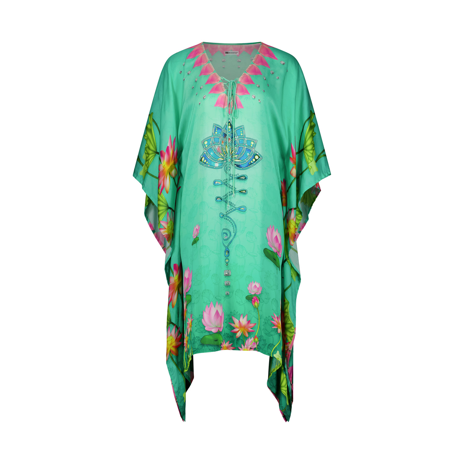 Modistas Women's Green Unalome Mini Emerald Kaftan In Green