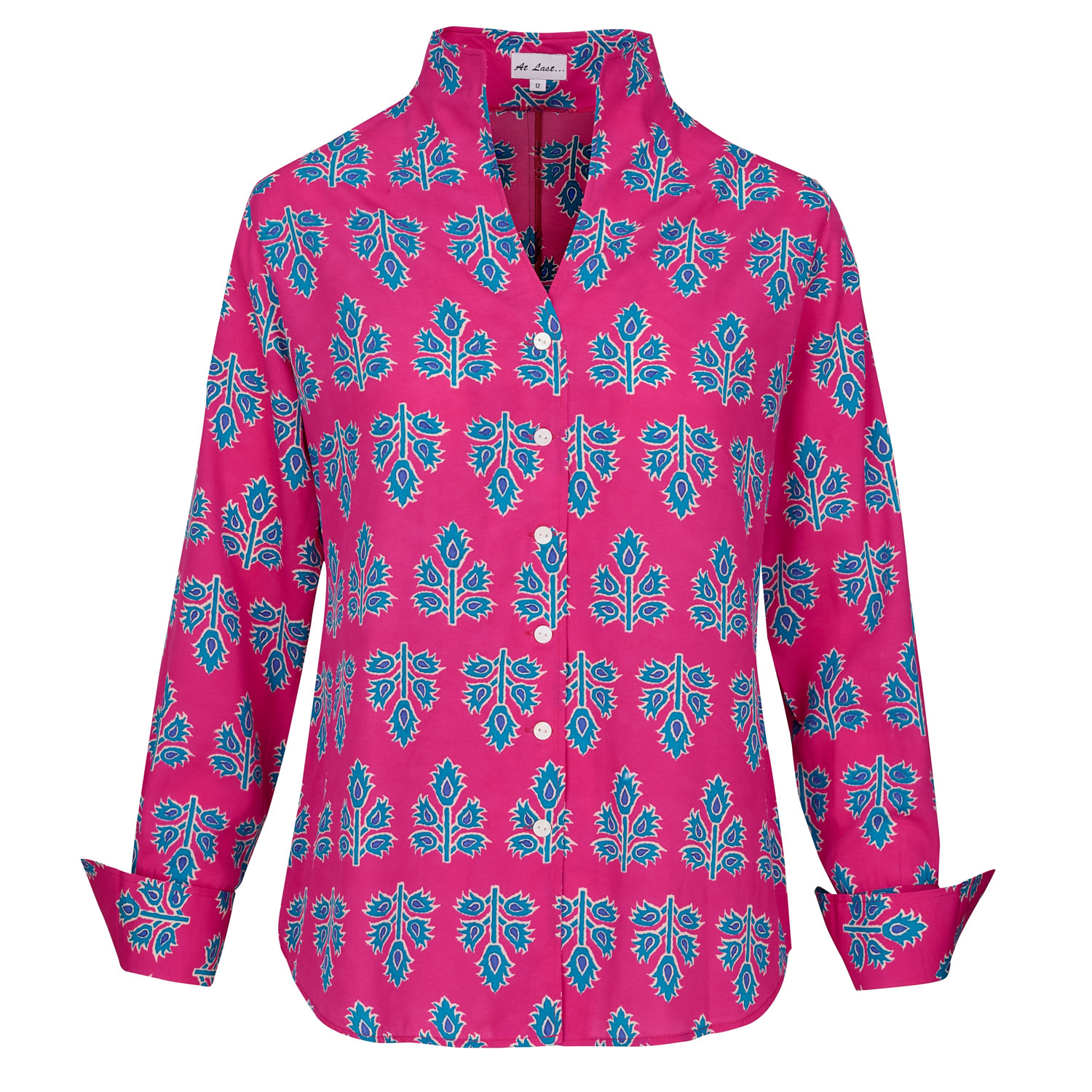 At Last... Women's Pink / Purple / Blue Ella Shirt In Pink & Blue Thistle In Pink/purple/blue