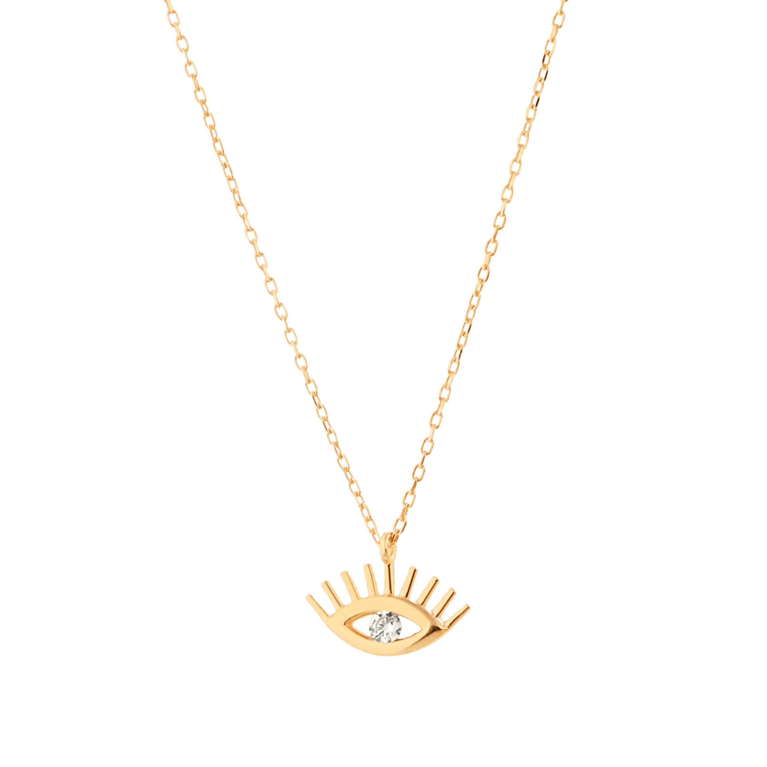 Spero London Women's Gold / White White Eye Evil Eye Sterling Silver Necklace - Gold In Multi