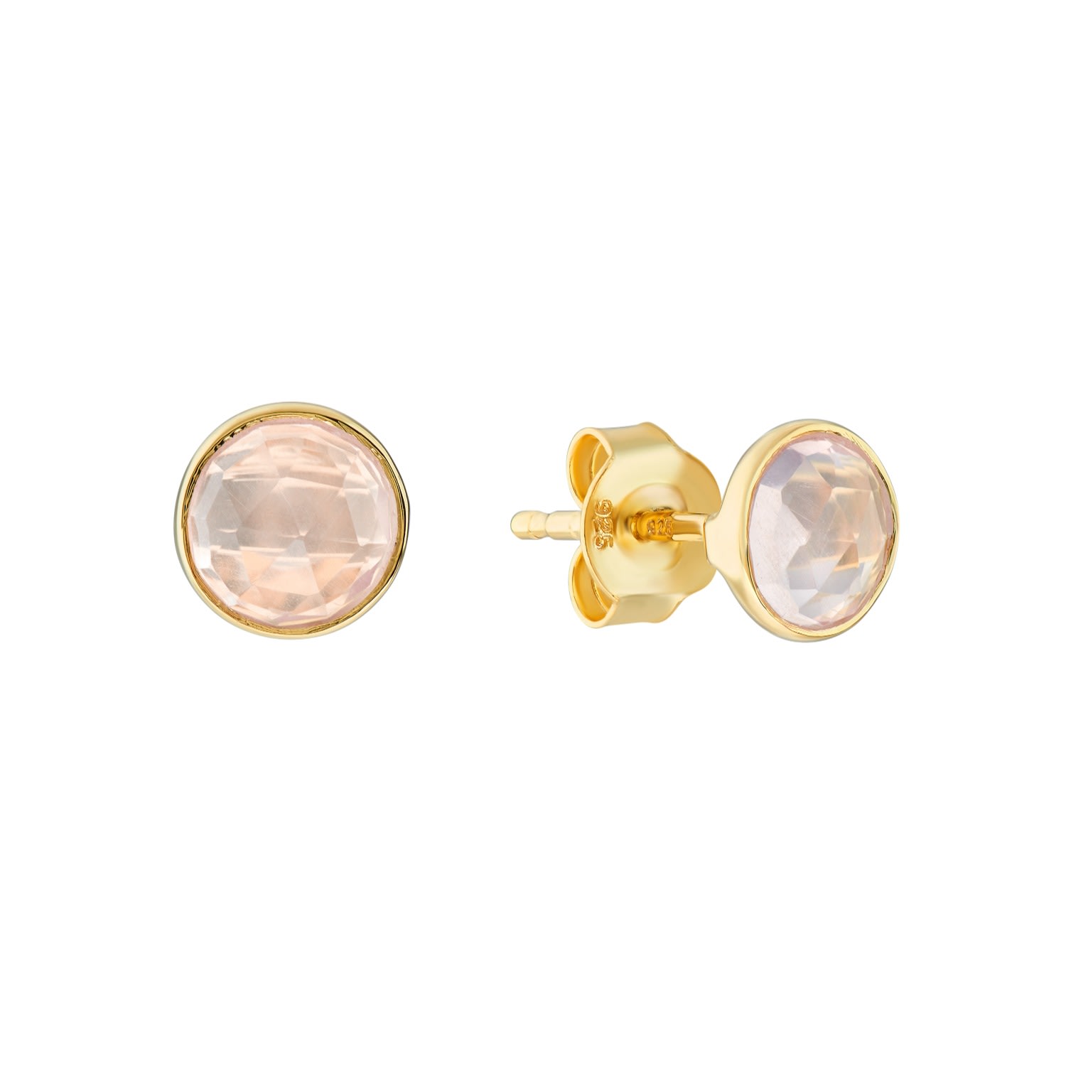 Auree Jewellery Women's Pink / Purple Savanne Gold Vermeil & Rose Quartz Stud Earrings