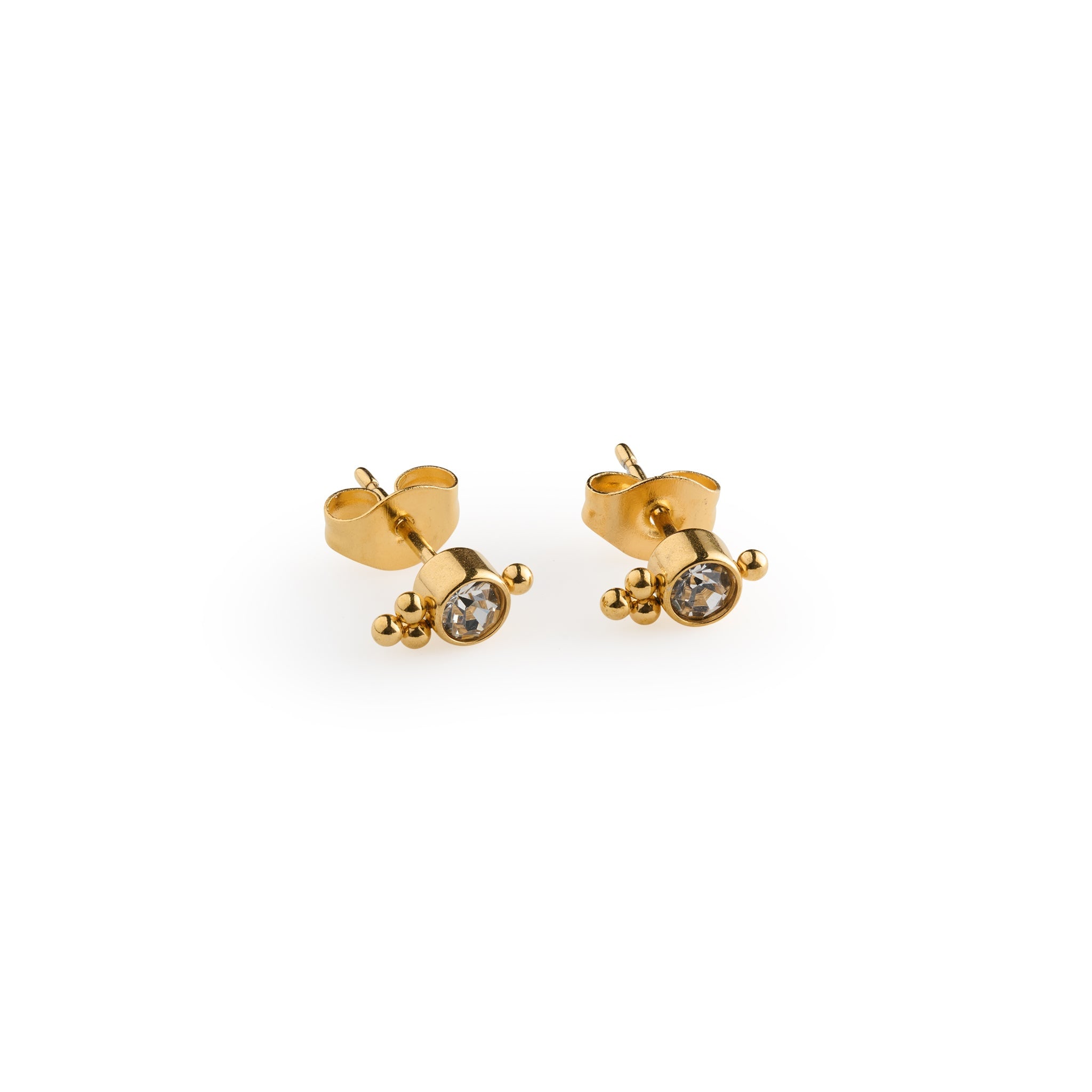 Timi Of Sweden Women's Gold Bibi - Crystal Stud Earrings Stainless Steel In Gold