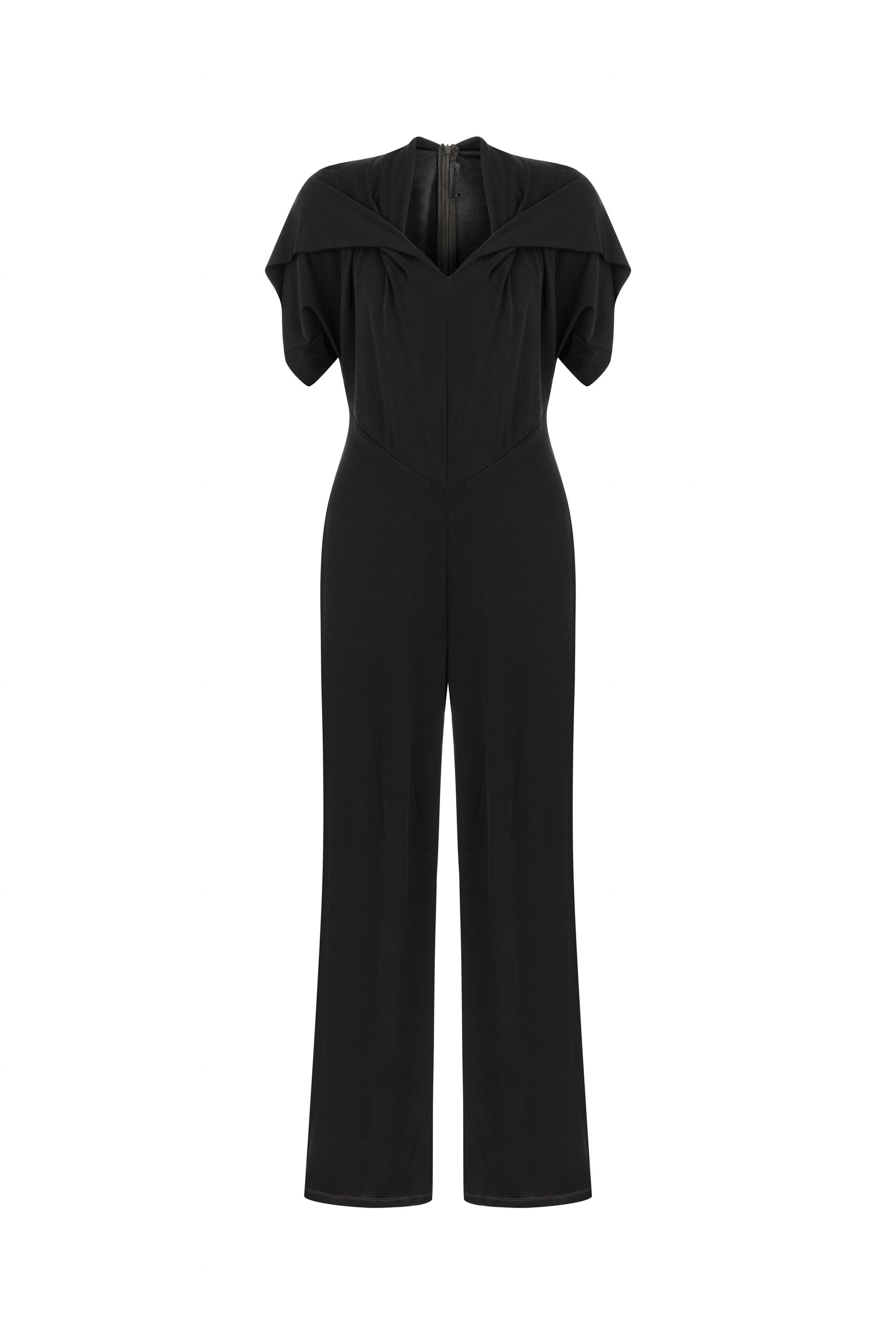 Women’s Black Draped Jumpsuit Small Nocturne