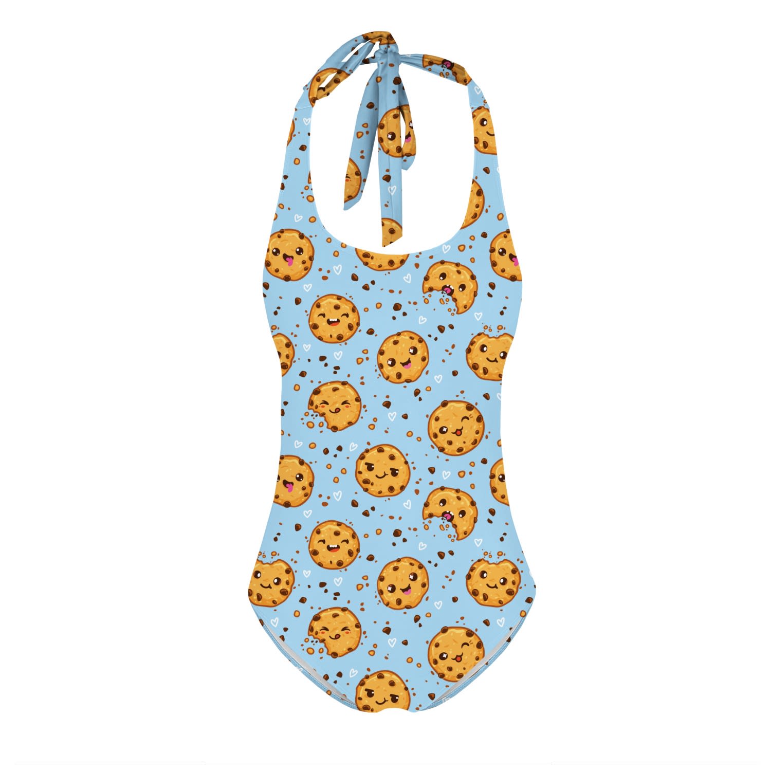 Women’s Blue Cookies Make Me Happy Open Back Swimsuit Extra Small Aloha from Deer