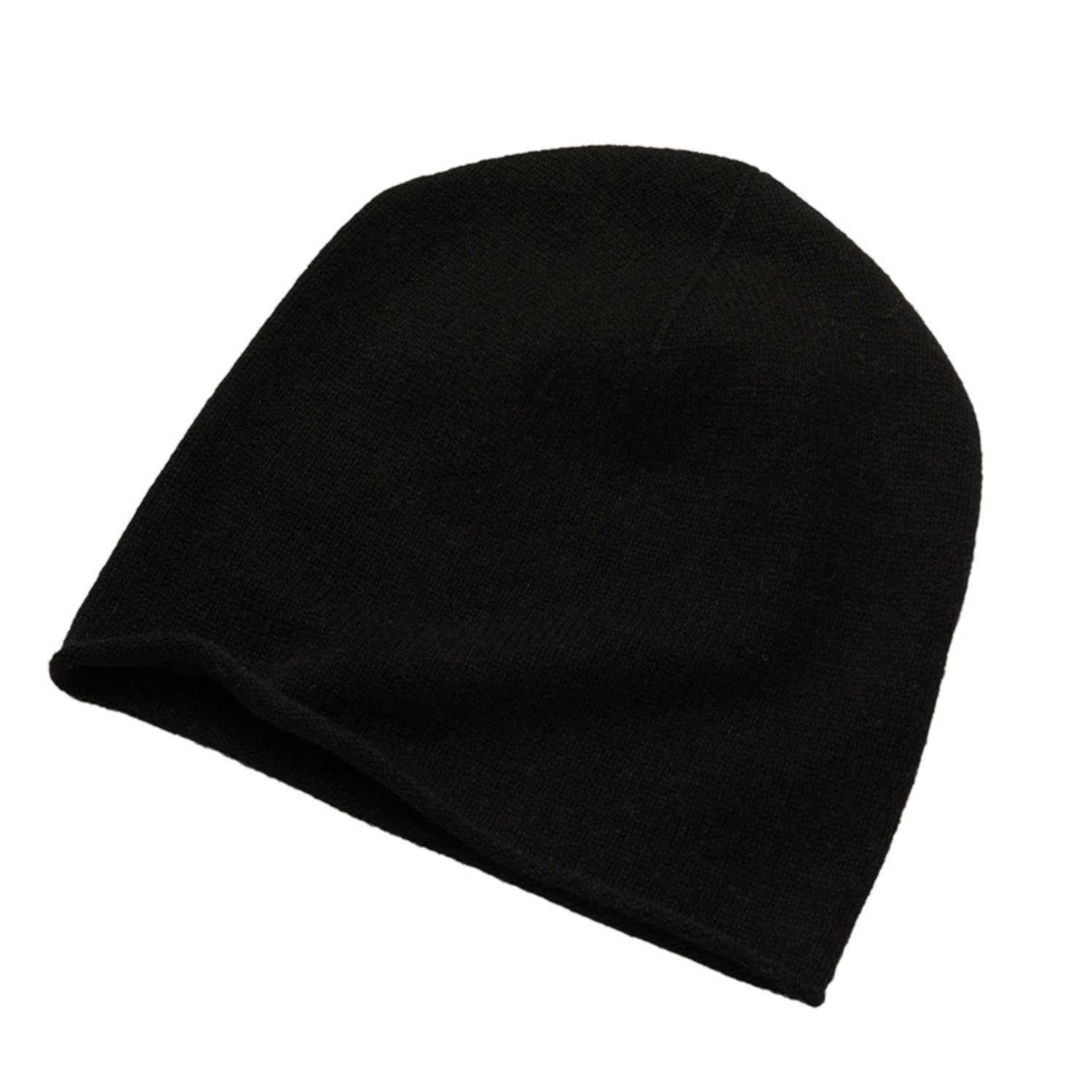 Women’s Cashmere Black Beanie Hat One Size Cove