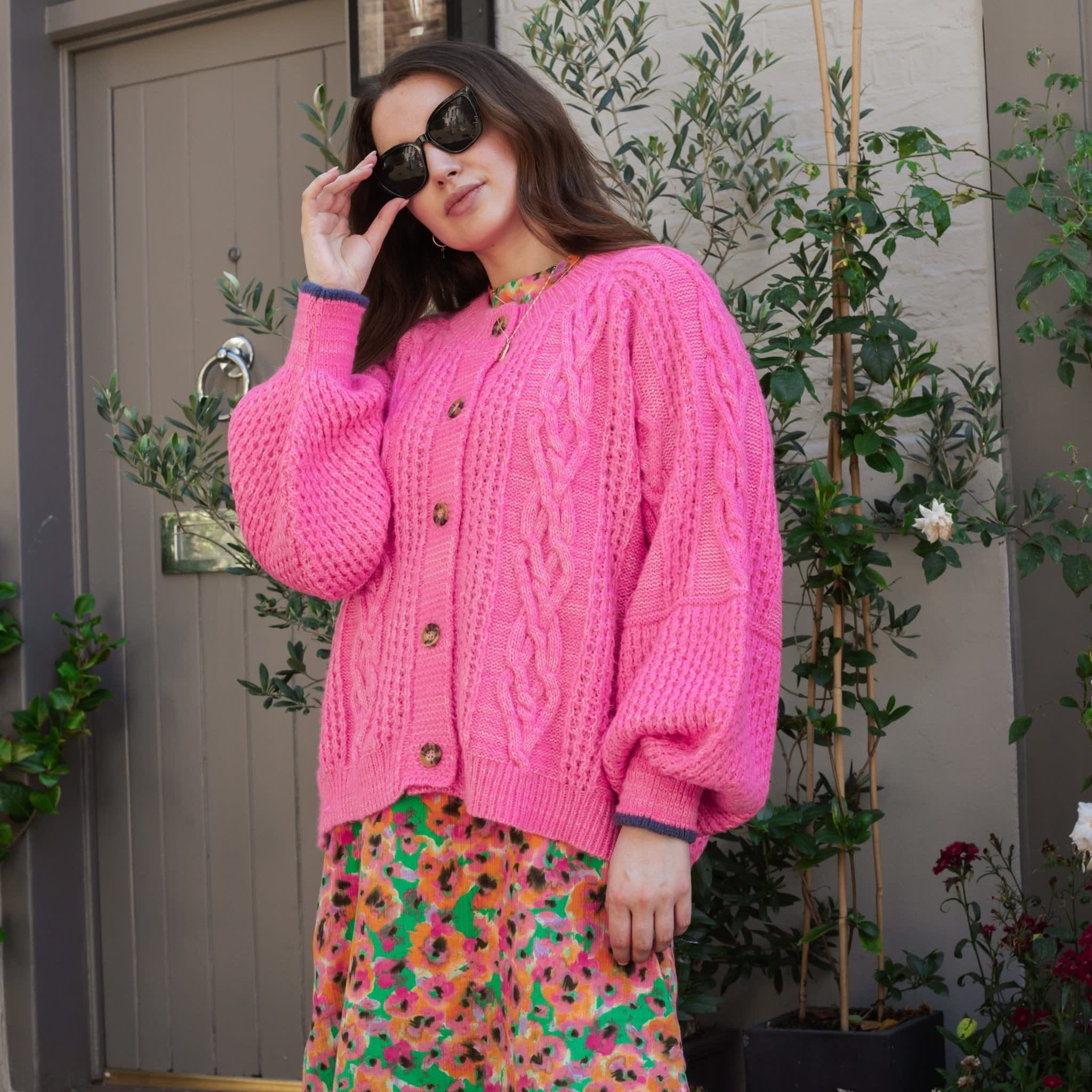 【送料&関税込】Bottega Veneta Pink Chenille Cardigan 48535831_2?w=1024