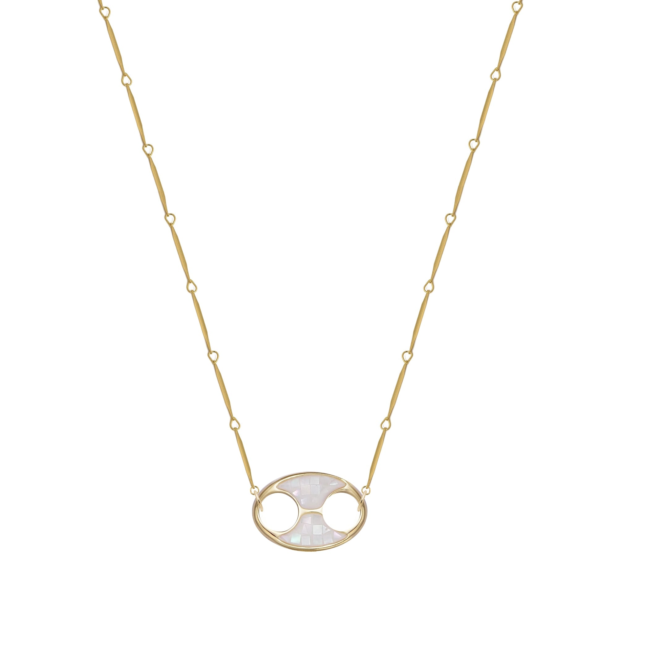 Adriana Pappas Designs Women's Gold / White Mini Disco Necklace - White In Multi