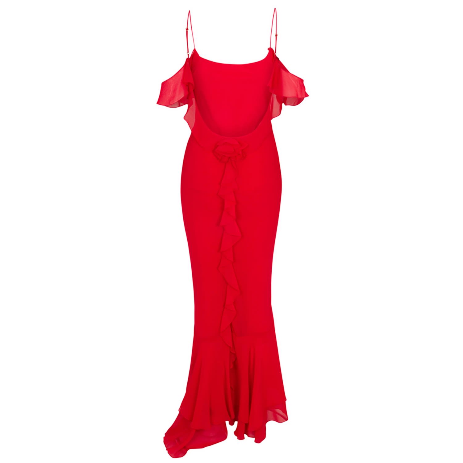 chinese dress ladies Glitzy Sequin Feathered Cold Shoulder Maxi Dress – kalisa main image 1