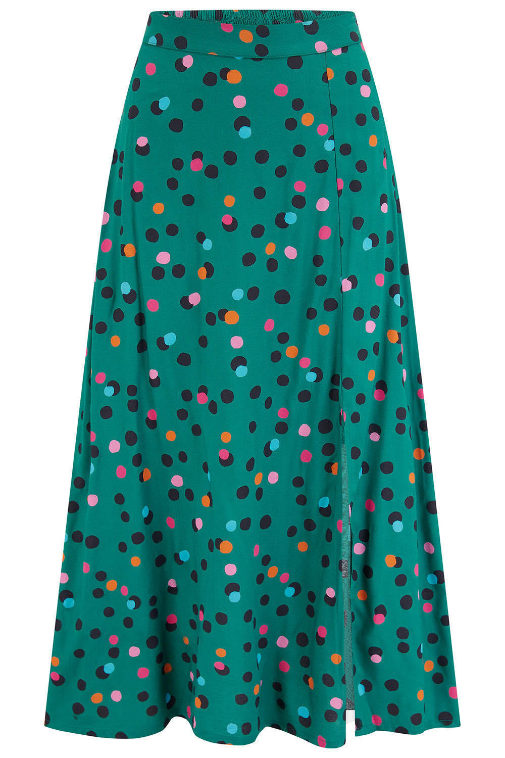 Sugarhill Brighton Women's Rosalind Skirt Green, Rainbow Dappled Spot