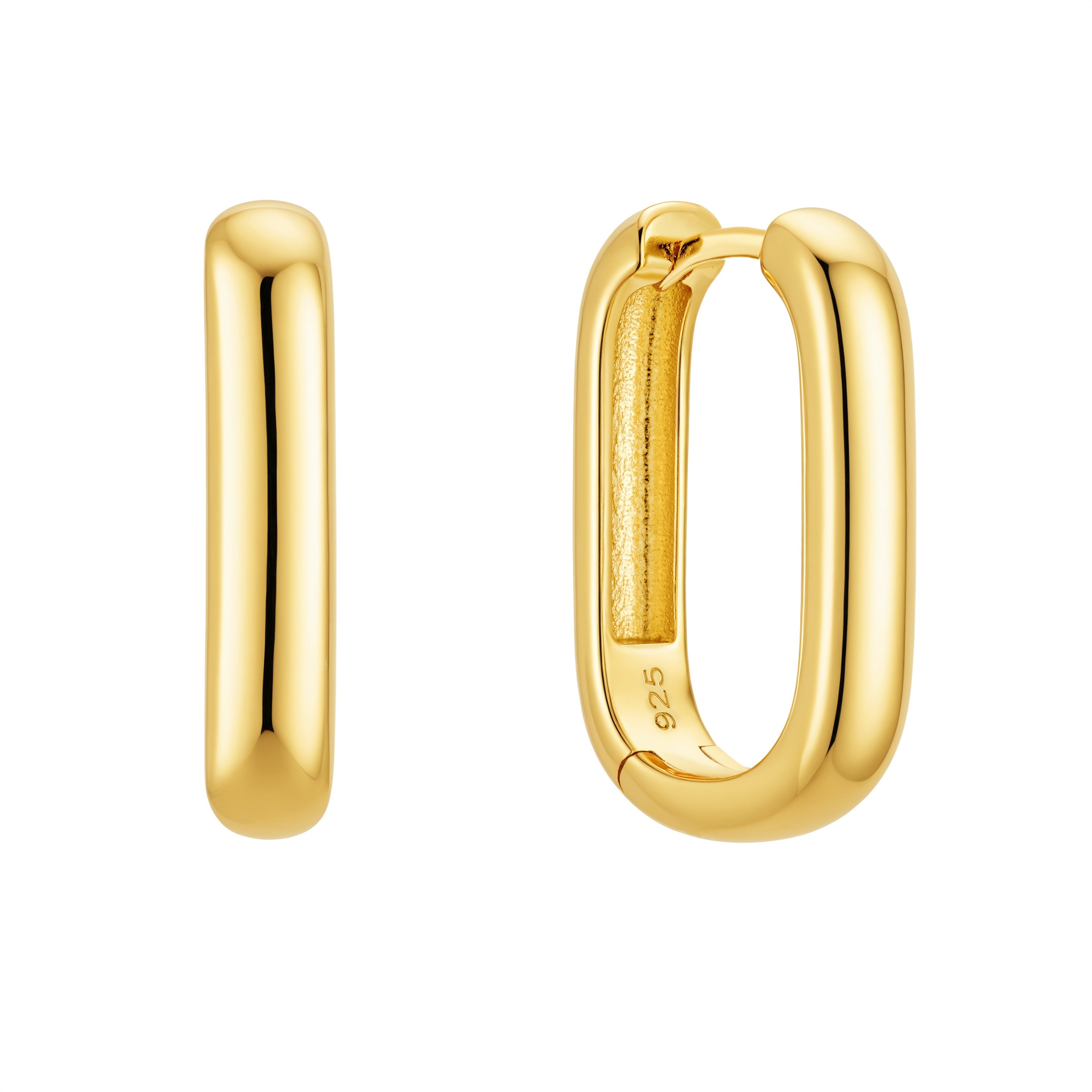 Nazzar Women's Bold Gold U Hoop Earrings