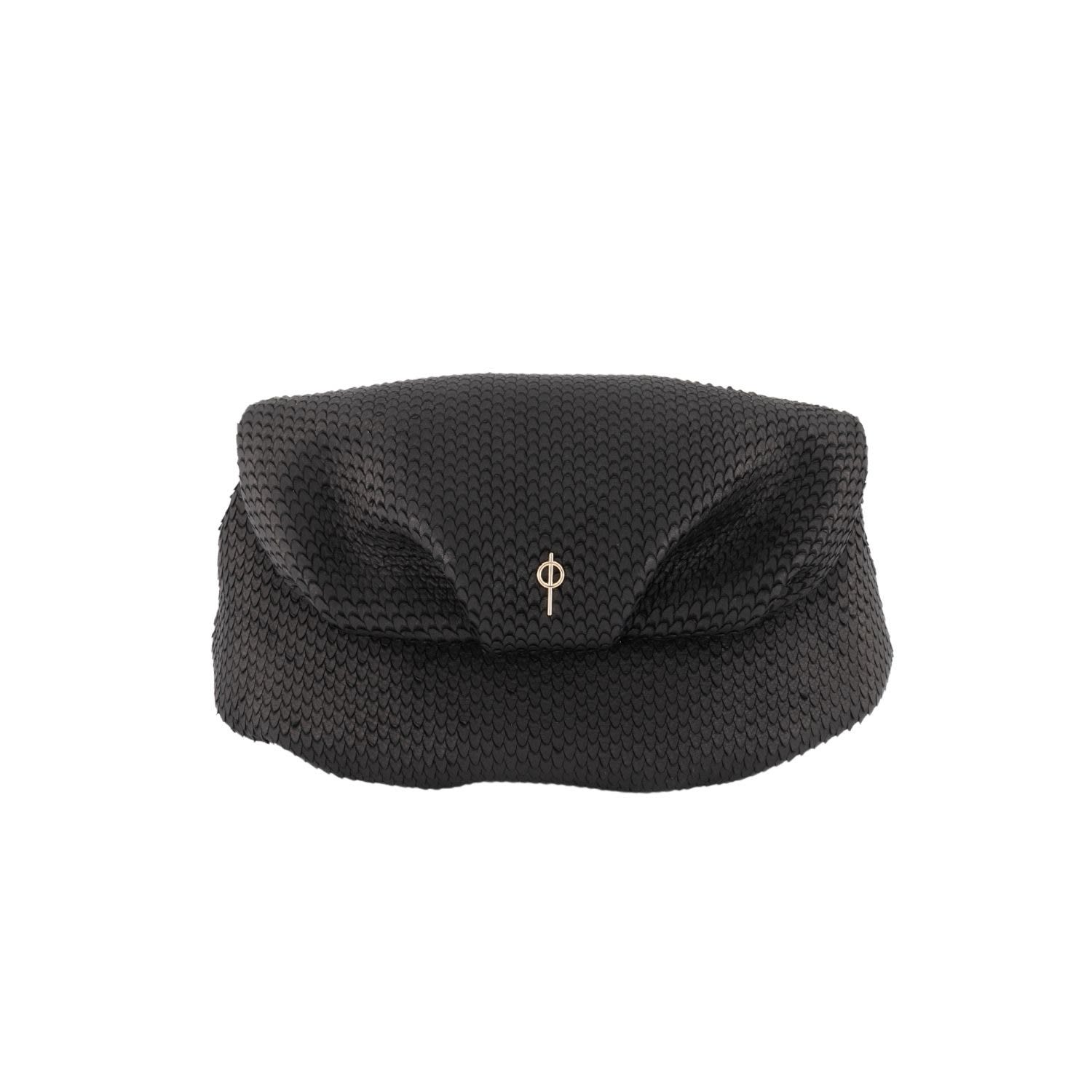 Otrera Women's Black Leda Snake / Leather Clucth