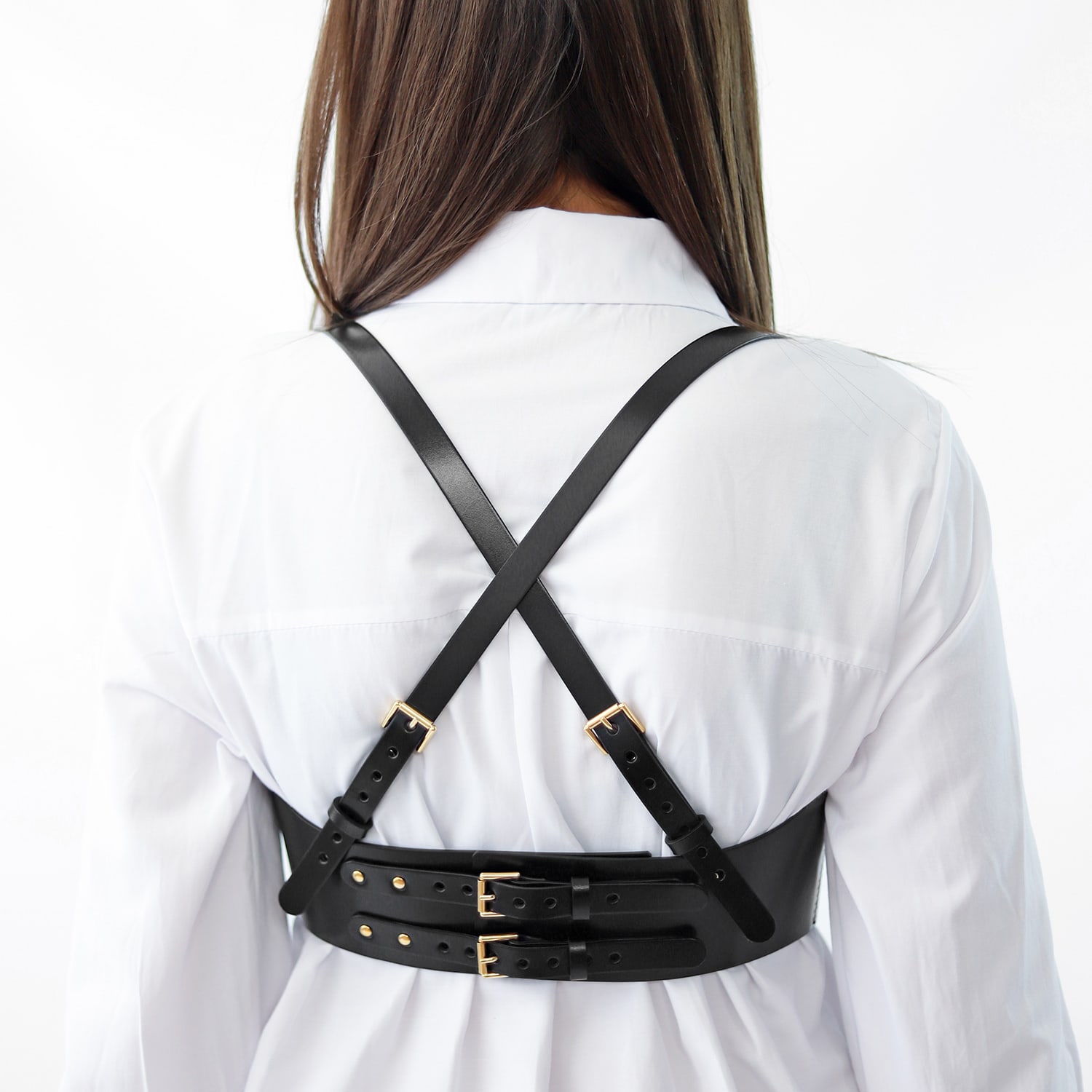 Slim Multistrap Leather Belt