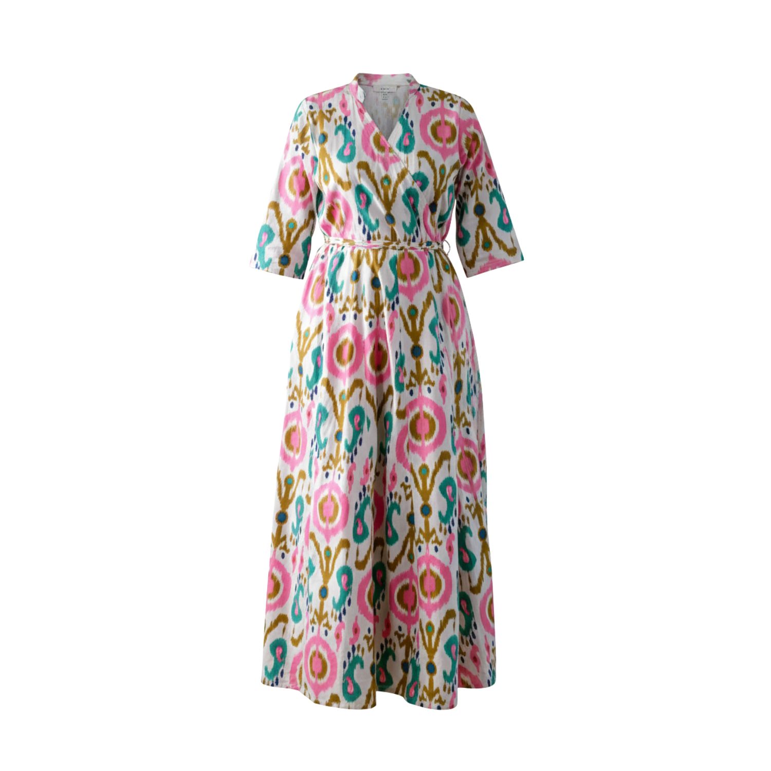 Women's Casablanca Muse - Hand Block Printed Cotton Wrap Dress - White | Large | Charkha & Loom