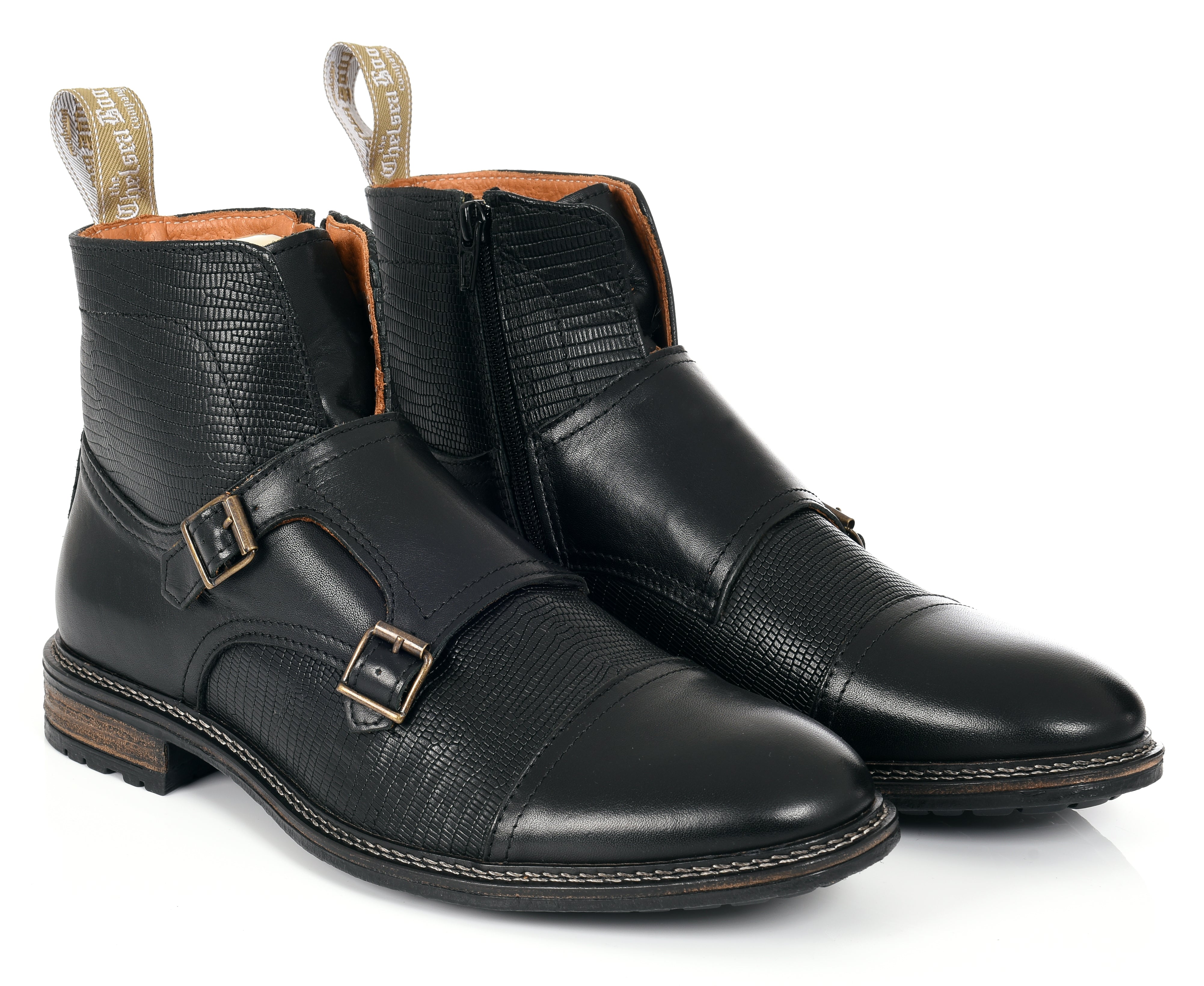 The Chelsea Boot Co Est. 1851 Men's Double Buckle - Black In Black