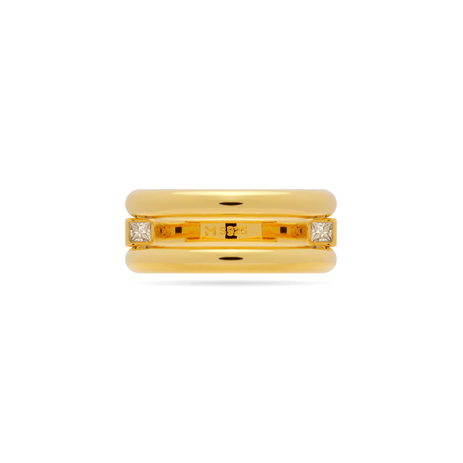 Meulien Round And Square Triple Band Convertible Ring With Cz In Gold