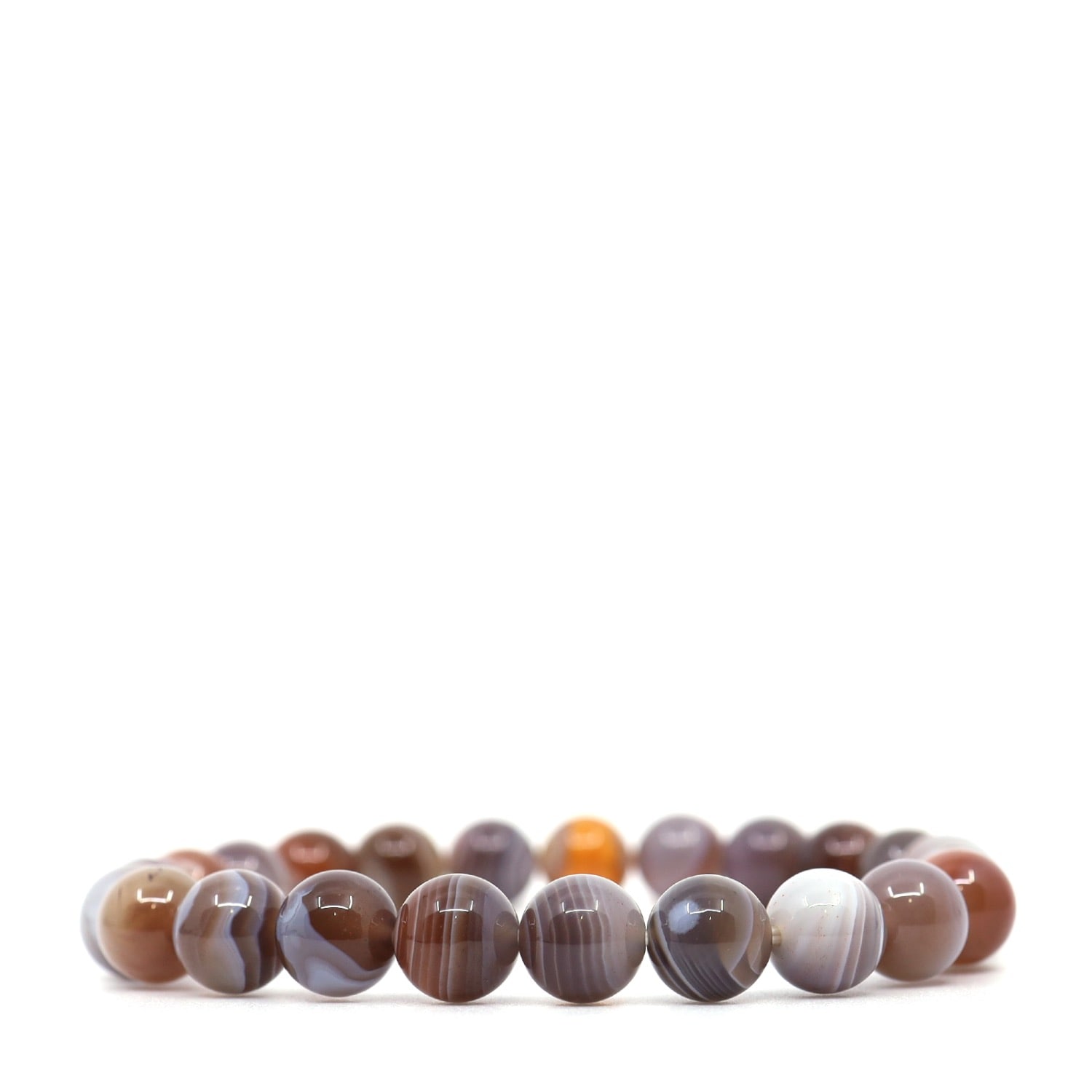 Shar Oke Men's Grey / Neutrals Botswana Agate Bracelet In Brown