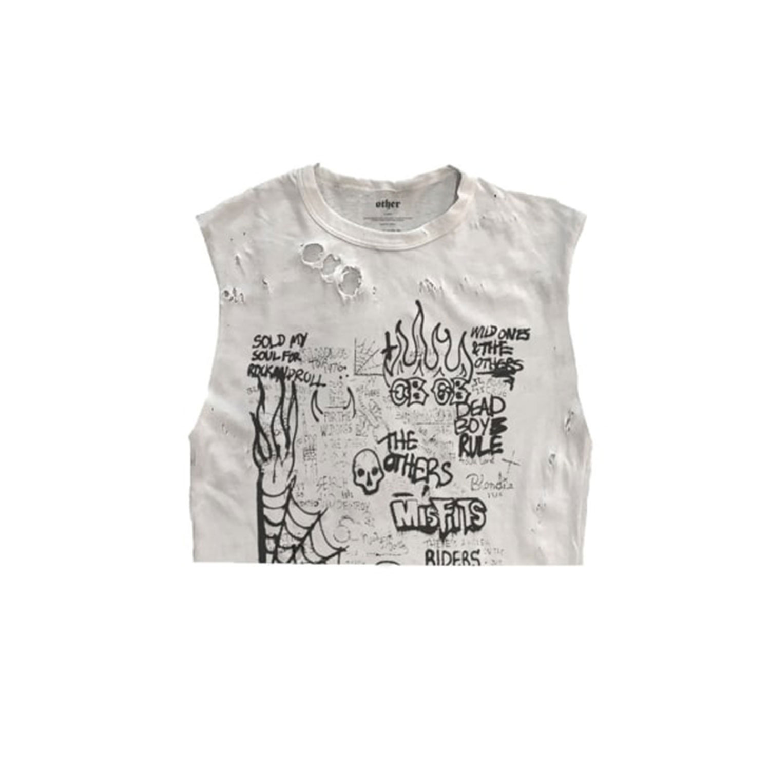 Womens Graffiti Cropped Thrasher Tank - White Extra Large OTHER UK