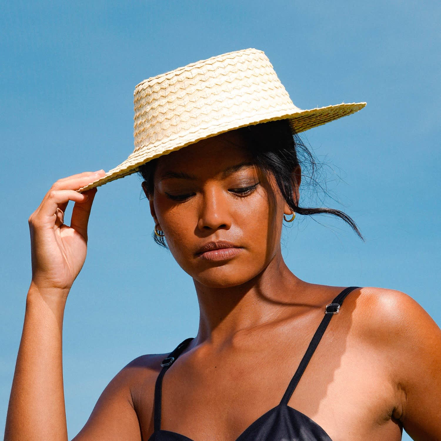Celeste Woven Straw Hat In Natural Beige | Brunna.Co | Wolf  display picture 3