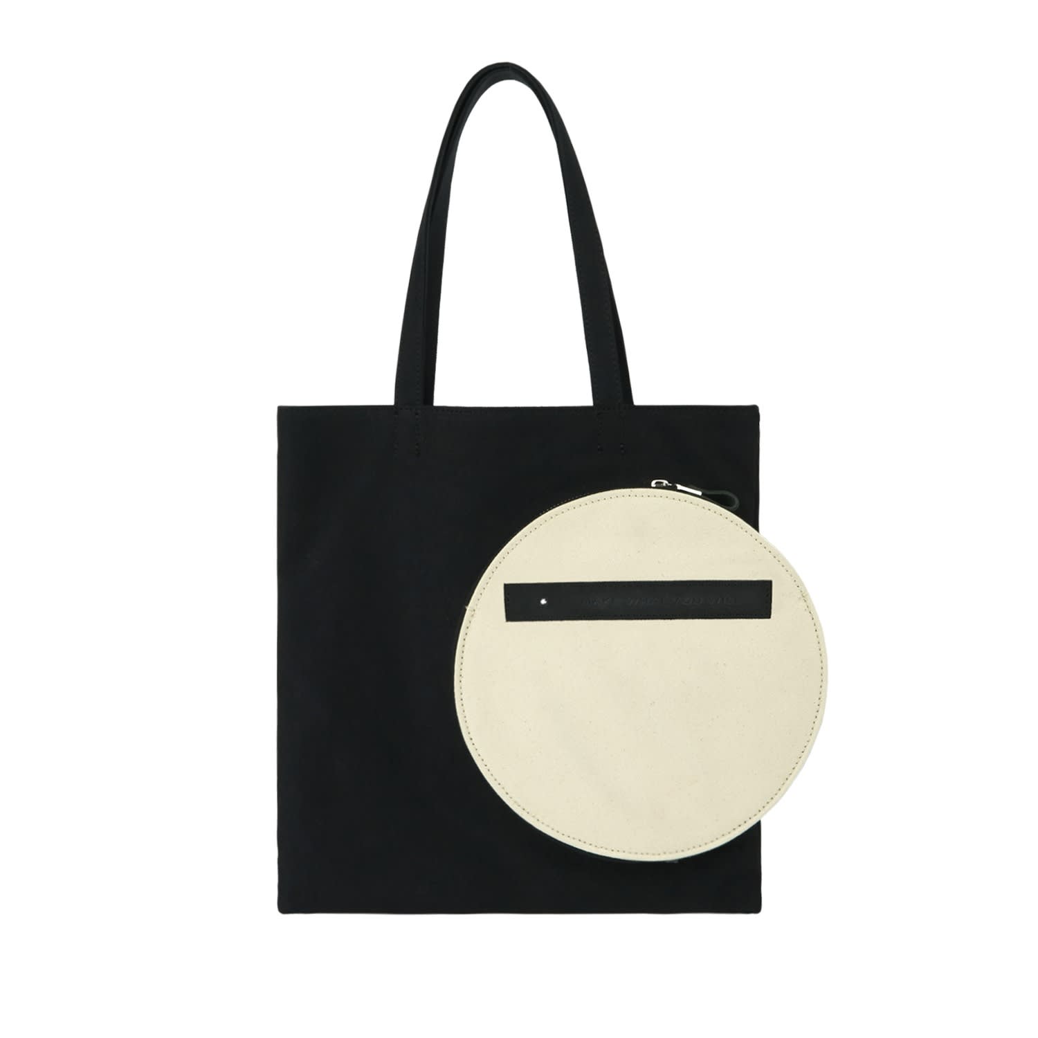 black canvas tote bag with pockets