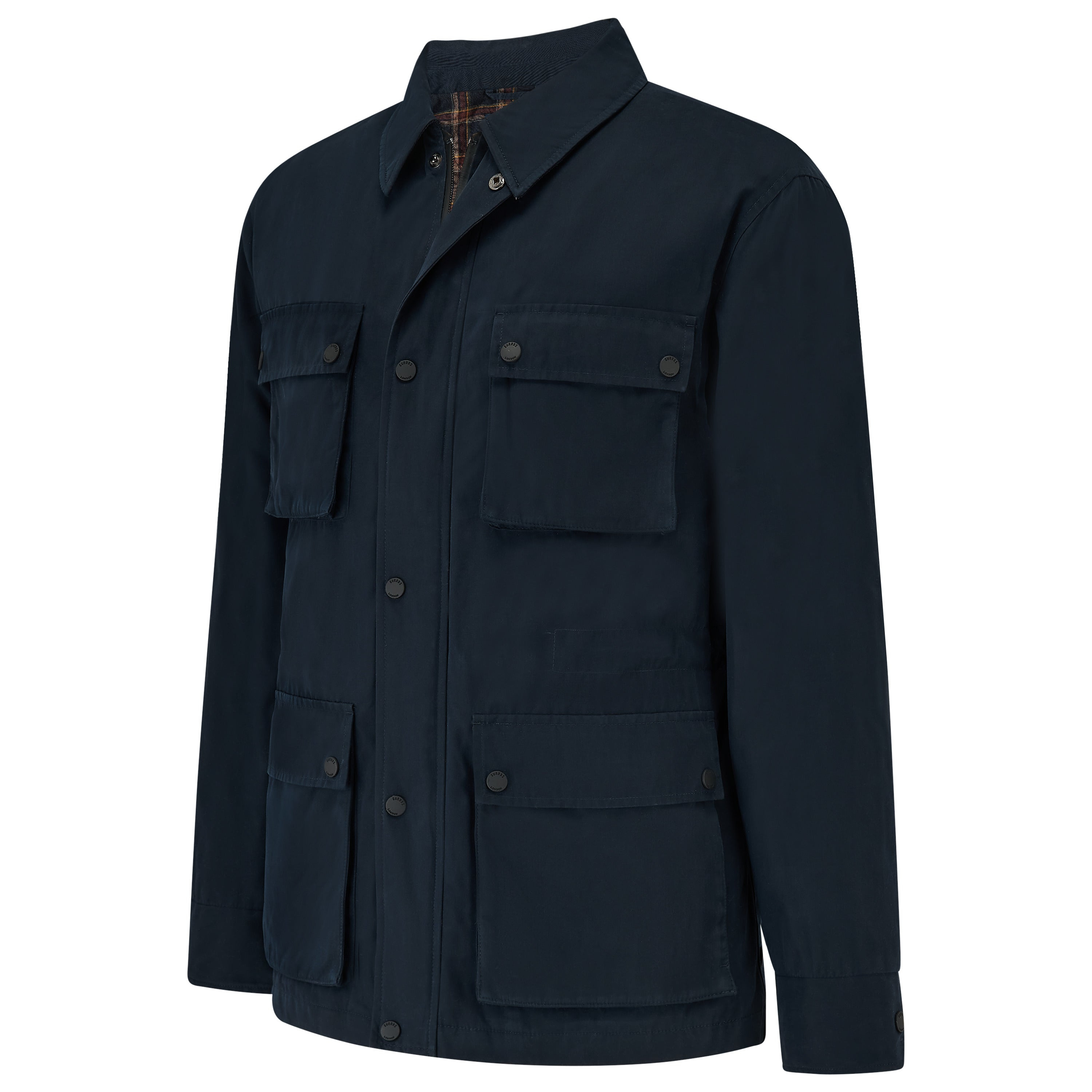 Men's Blue Curtis Cotton Showerproof Four Pocket Jacket - Navy | Extra Small | Guards London