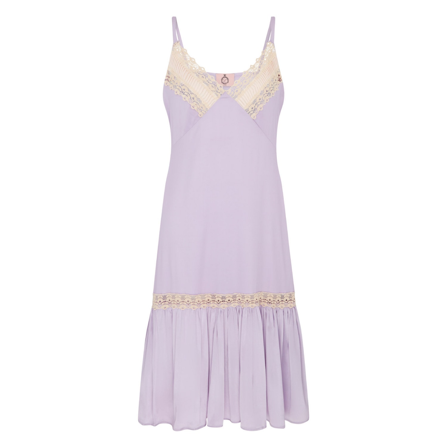 Women’s Blossom Lilac Silk Satin Slip Dress With Pleat Detail On Bust Lisa the Label